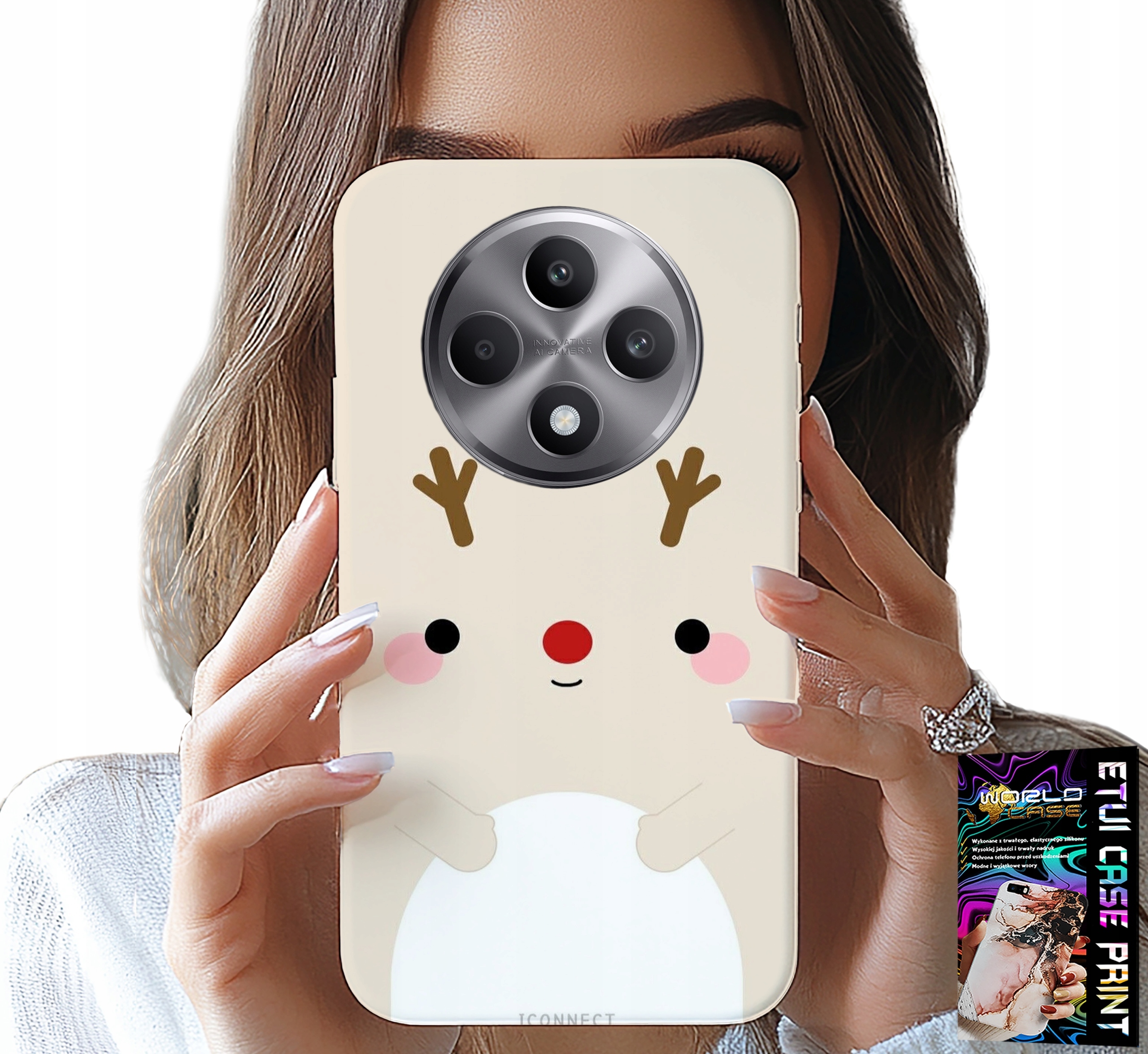 ETUI DO OPPO RENO12 F / 12FS 5G - RENIFEREK, RENIFER, ŚWIĄTECZNE WZORY