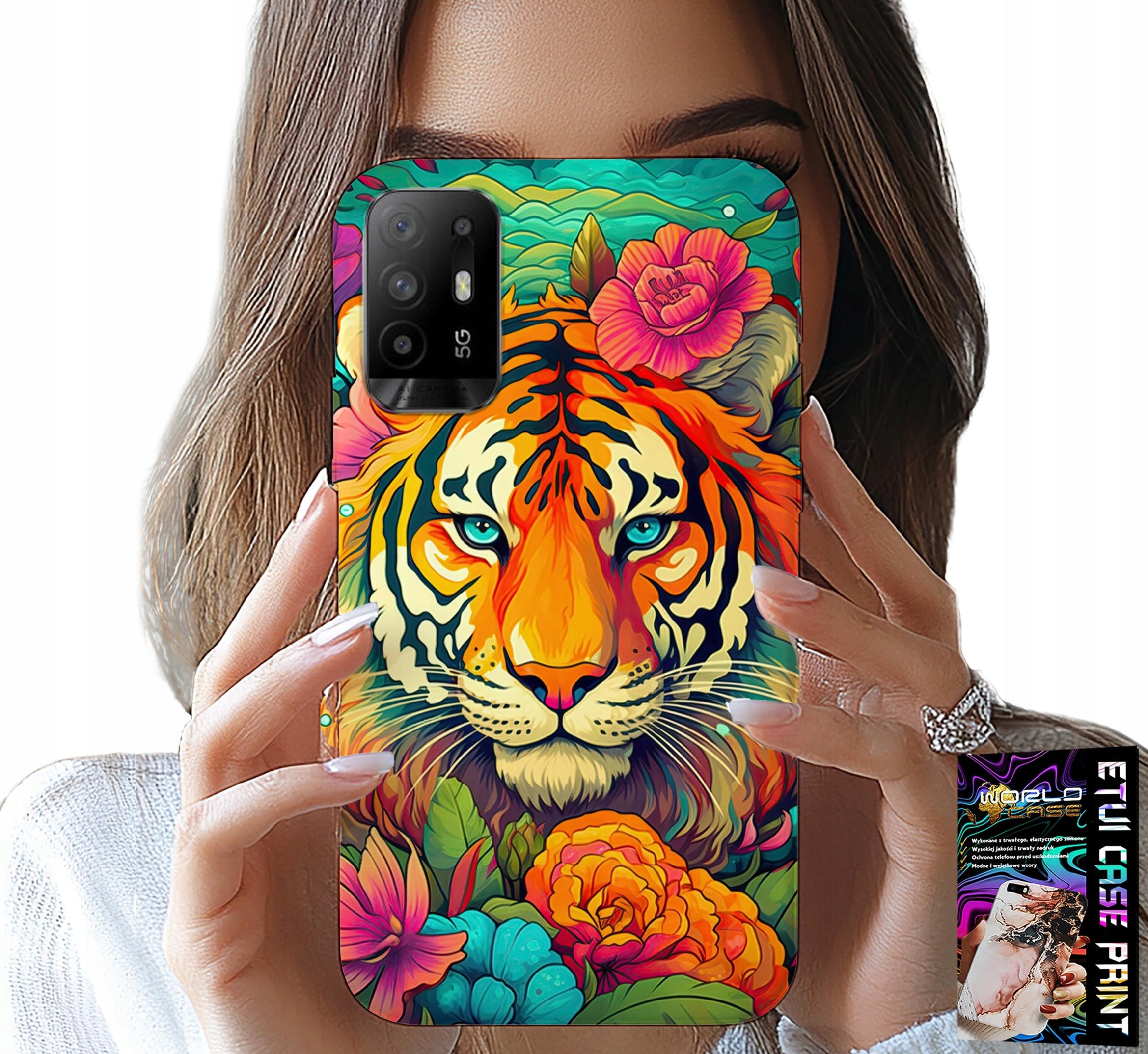 ETUI DO OPPO RENO 5Z / A94 5G - ZWIERZĘCE WZORY TYGRYS TYGRYSEK CASE