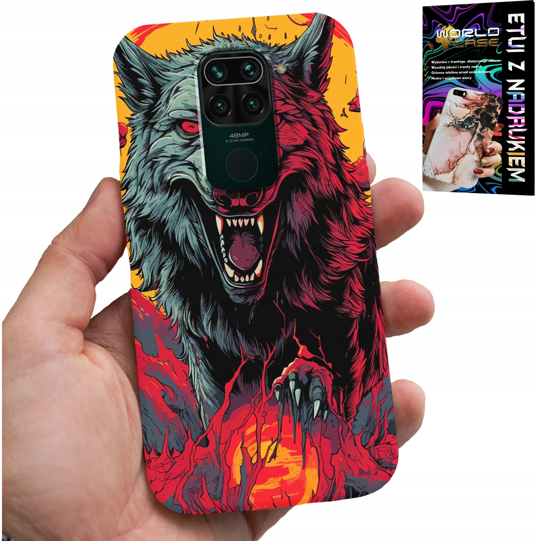 ETUI DO XIAOMI NOTE 9 - WILK WILKI WATAHA SUPER WZORY CASE + SZKŁO