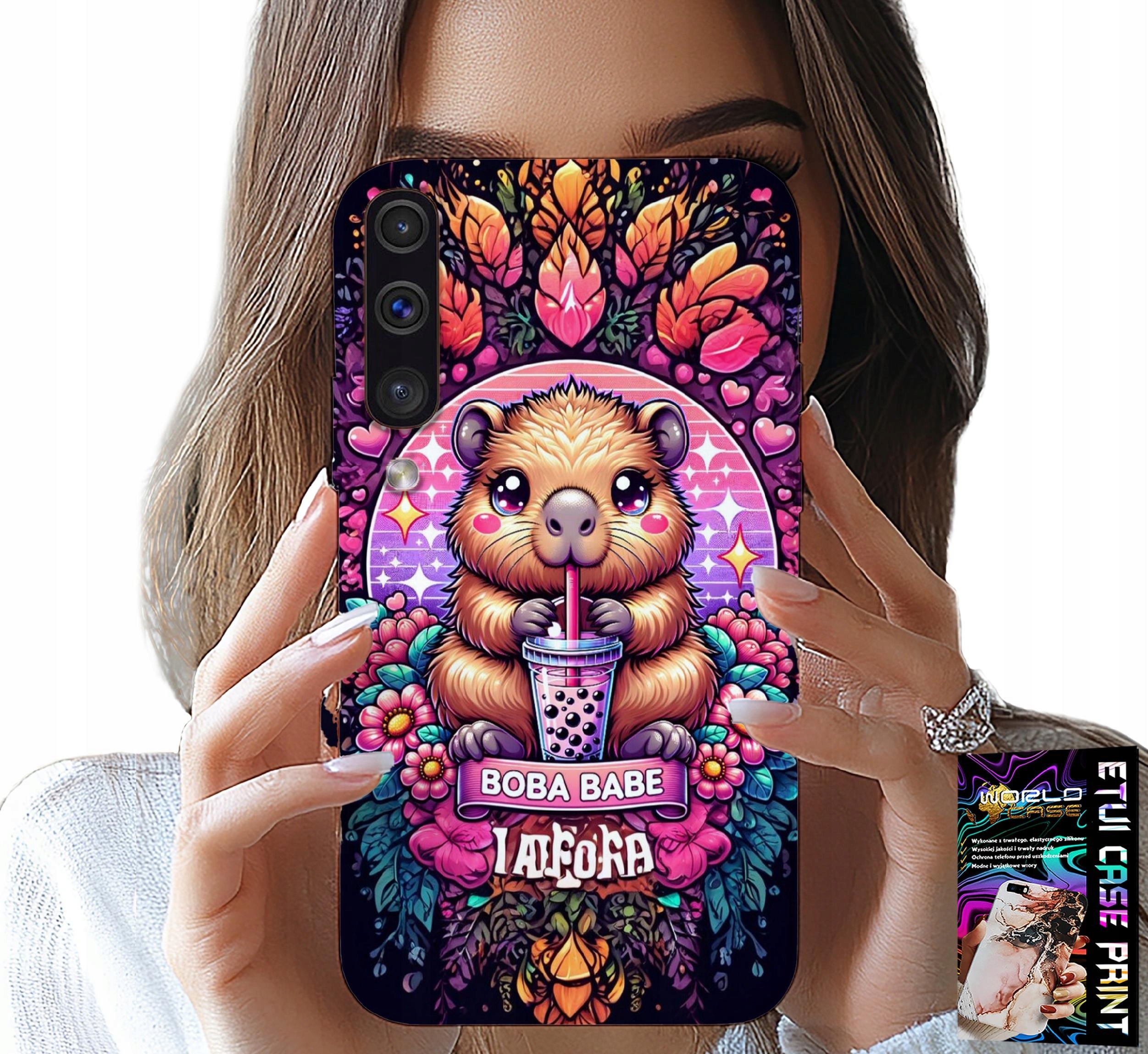 ETUI DO SAMSUNG GALAXY A70 - SŁODKA KAPIBARA Z SZEJKIEM, SUPER WZORY