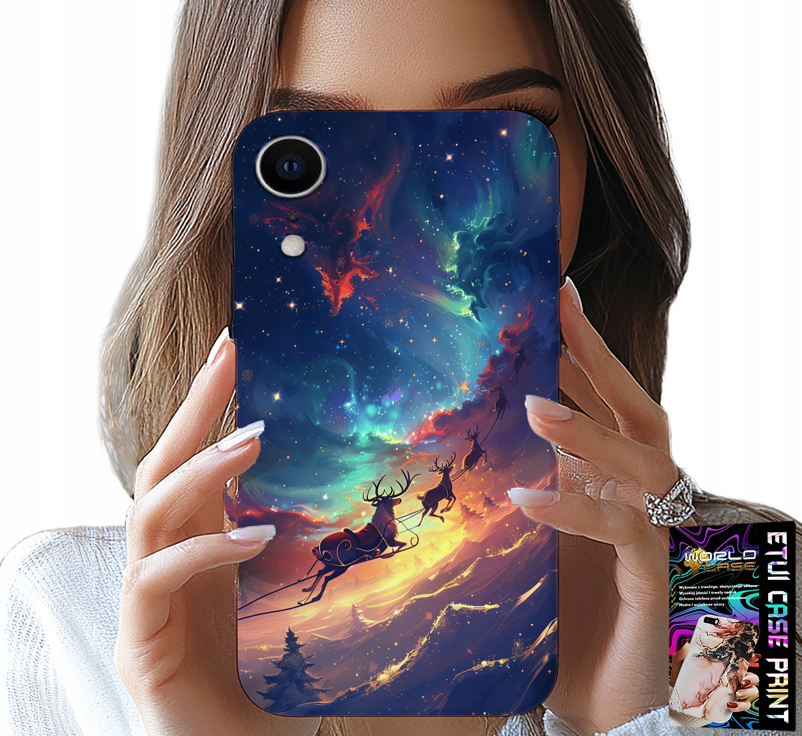 ETUI DO IPHONE XR - RENIFEREK SŁODKI RENIFER ŚWIĄTECZNY WZÓR