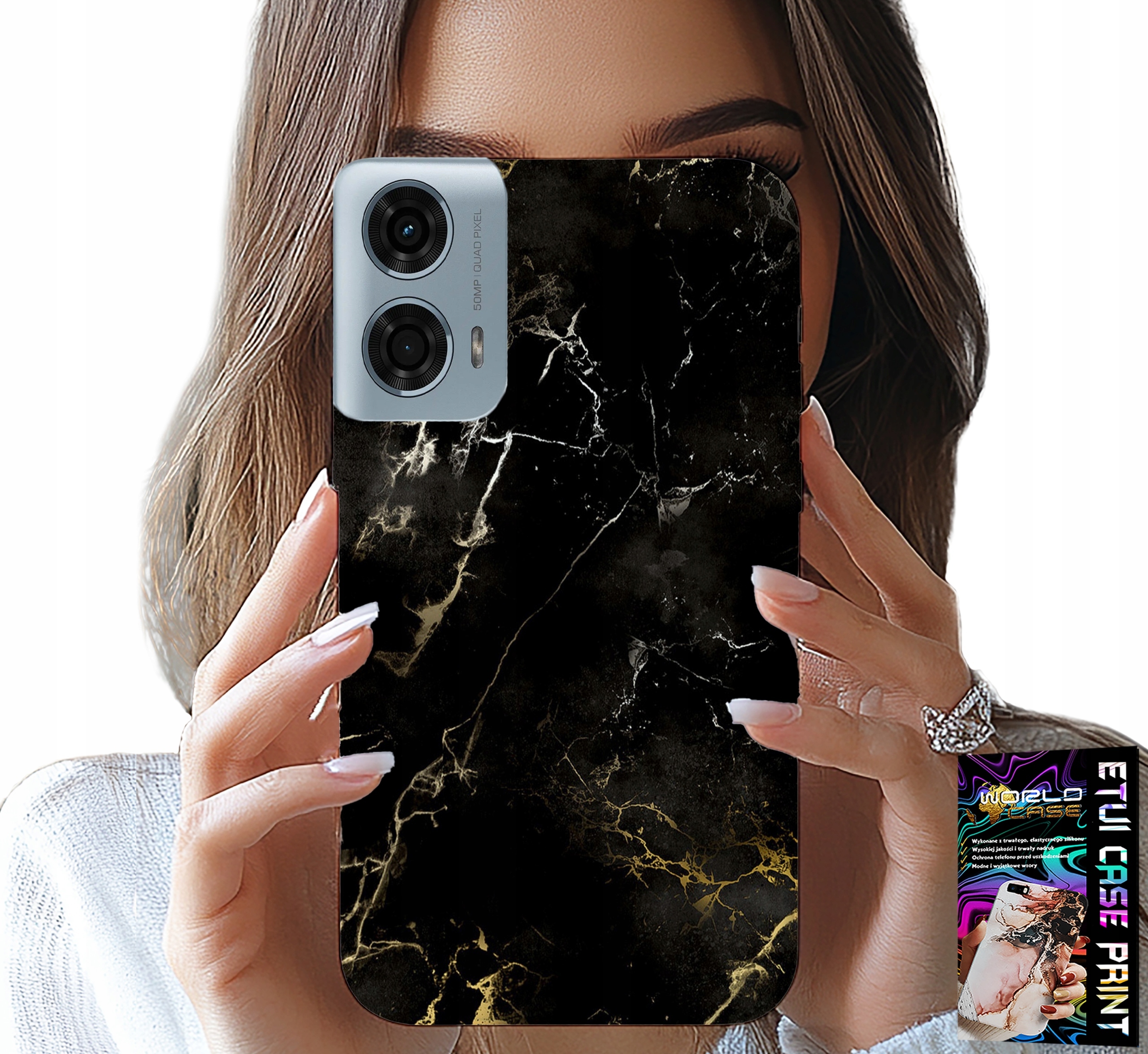 ETUI DO MOTOROLA G34 5G - KAMIENNE ELEGANCKIE WZORY FUTERAŁ CASE