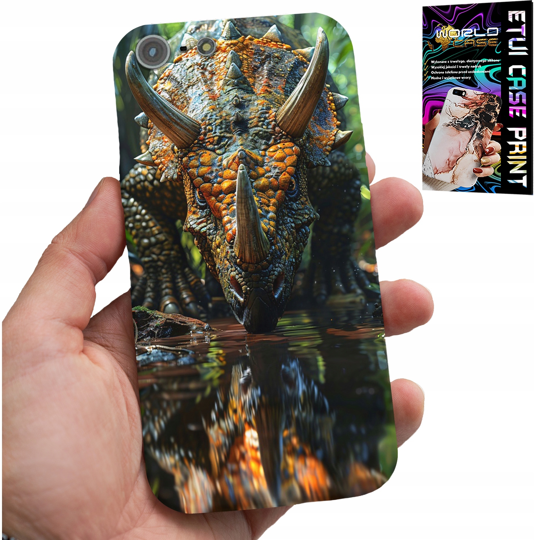 ETUI DO IPHONE 5 / 5S / 5C - DINO DINOZAUR TRICERATOPSEM FUTERAŁ