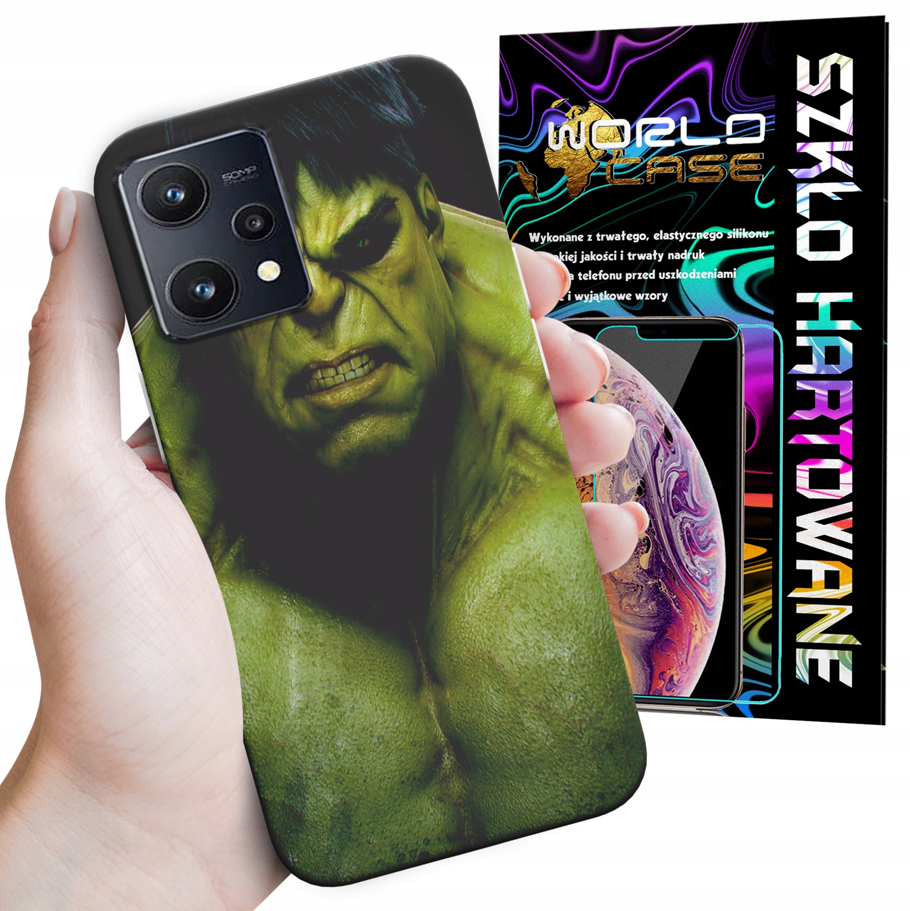 ETUI DO REALME 9 PRO - HULK AVENGERS SPIDERMAN MARVEL + SZKŁO