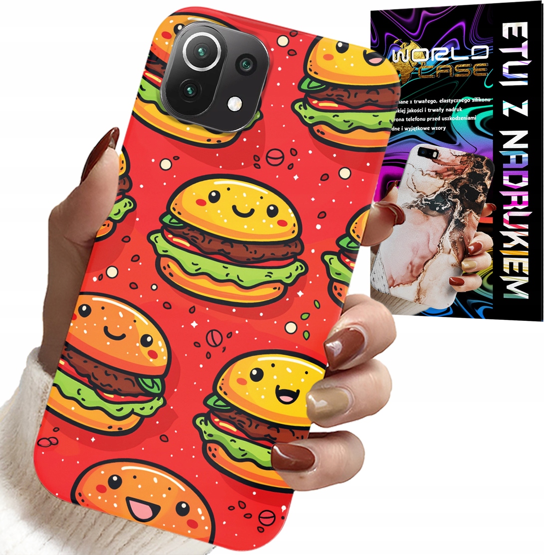 ETUI DO XIAOMI MI 11 LITE - SŁODKIE UŚMIECHNIĘTE BURGERY POKROWIEC