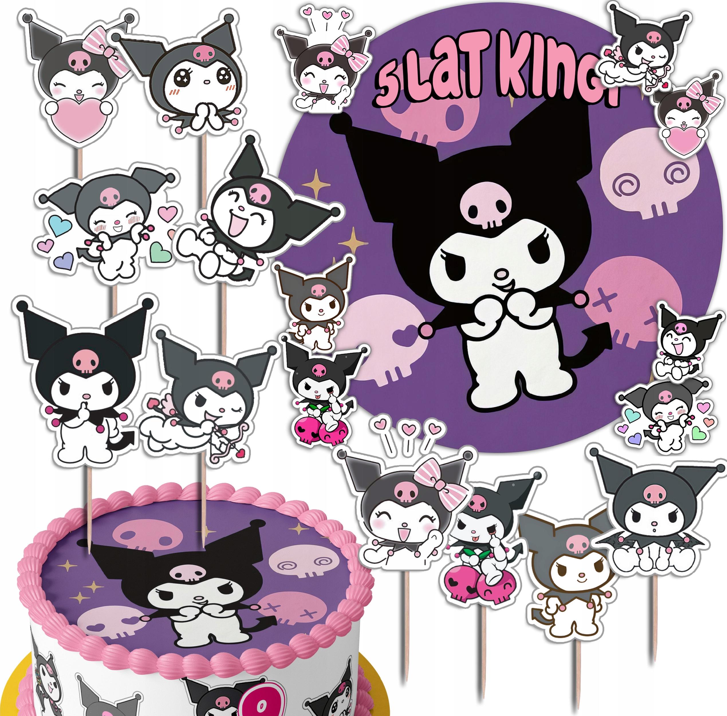 ZESTAW OPŁATEK NA TORT 20CM + TOPPERY - KURO.MI MELODY+ IMIĘ 15CM 18CM