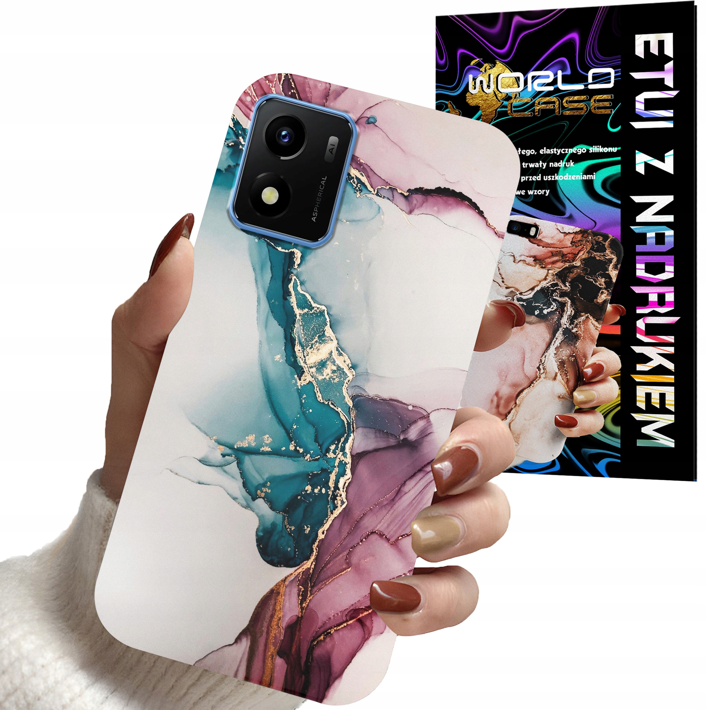 ETUI CASE DO VIVO Y01 - MARMUR WZORY DLA KOBIET PLECKI OBUDOWA