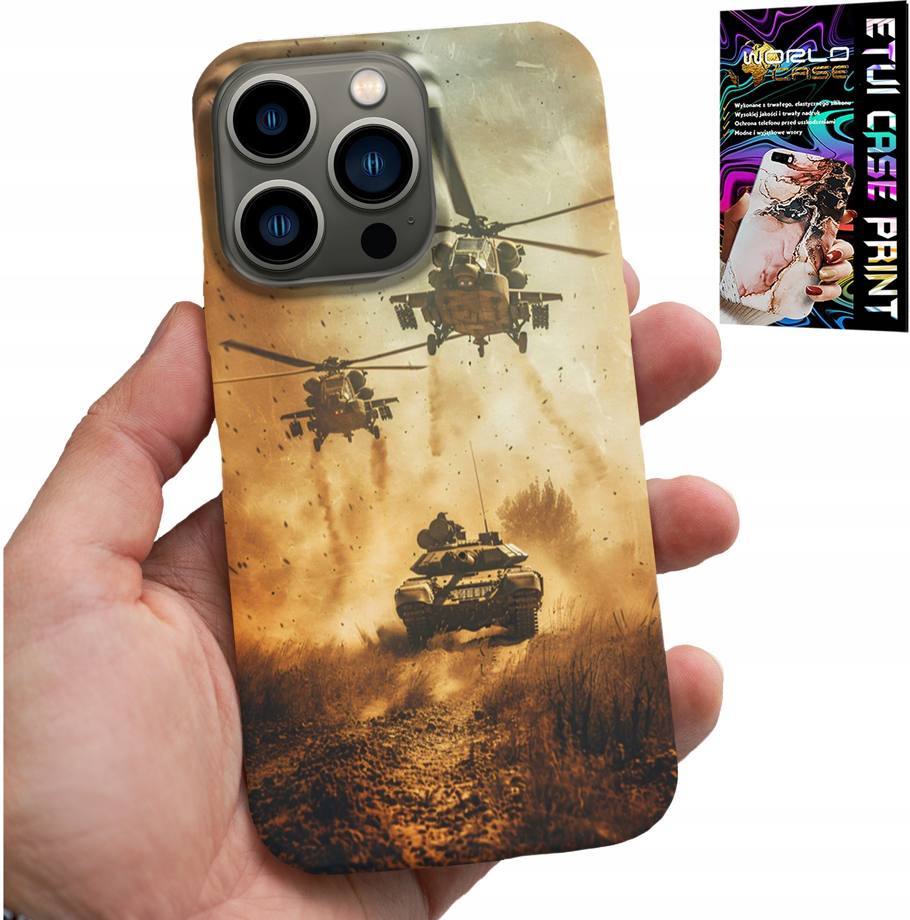 ETUI DO IPHONE 14 PRO - HELIKOPTER WOJSKOWY CZOŁG MILITARIA CASE