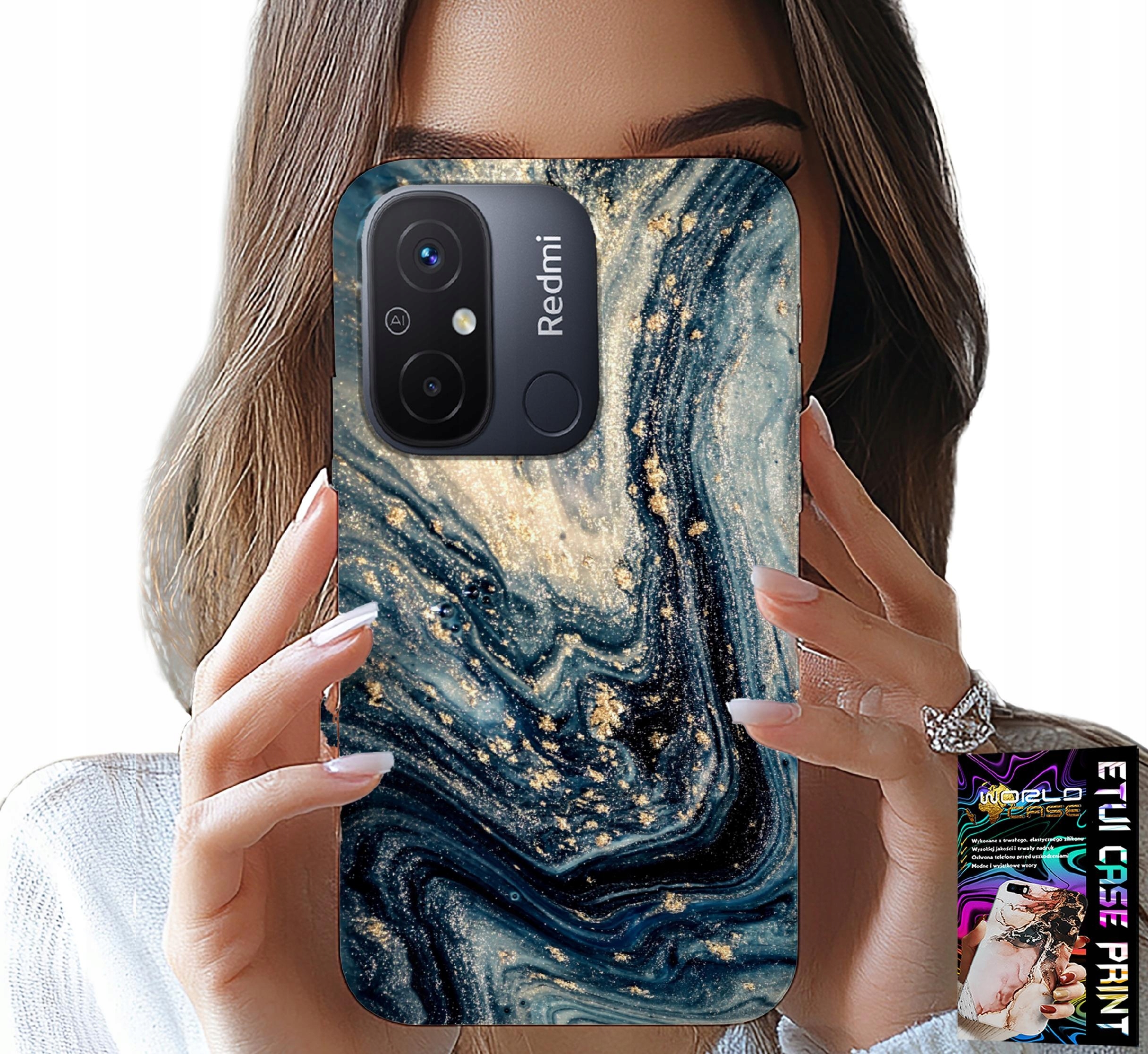 ETUI DO XIAOMI REDMI 12C - KAMIENNE ELEGANCKIE WZORY OBUDOWA CASE