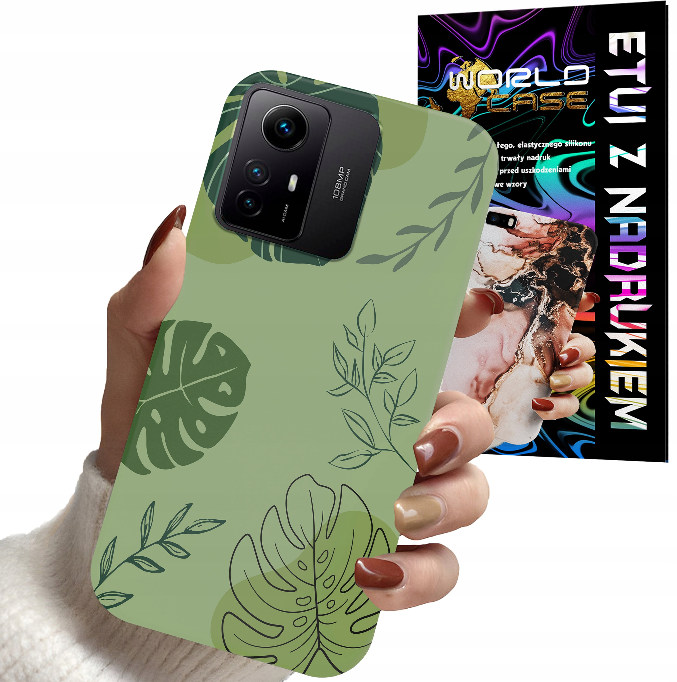 ETUI CASE DO XIAOMI NOTE 12 4G - LIŚCIE WZORY DLA KOBIET KWIATY RÓŻE