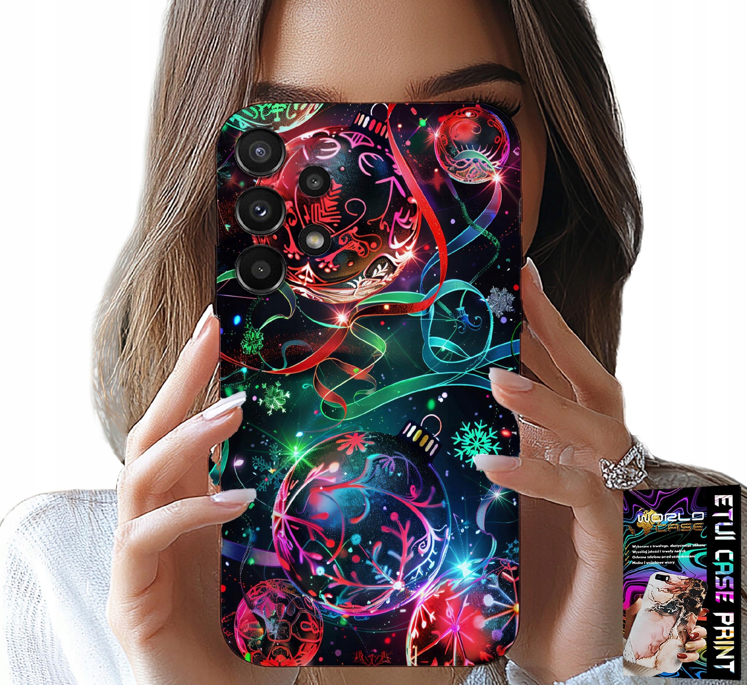 ETUI DO SAMSUNG GALAXY A32 5G - ŚWIĄTECZNE BOMBKI, CHOINKA, CASE + FOLIA