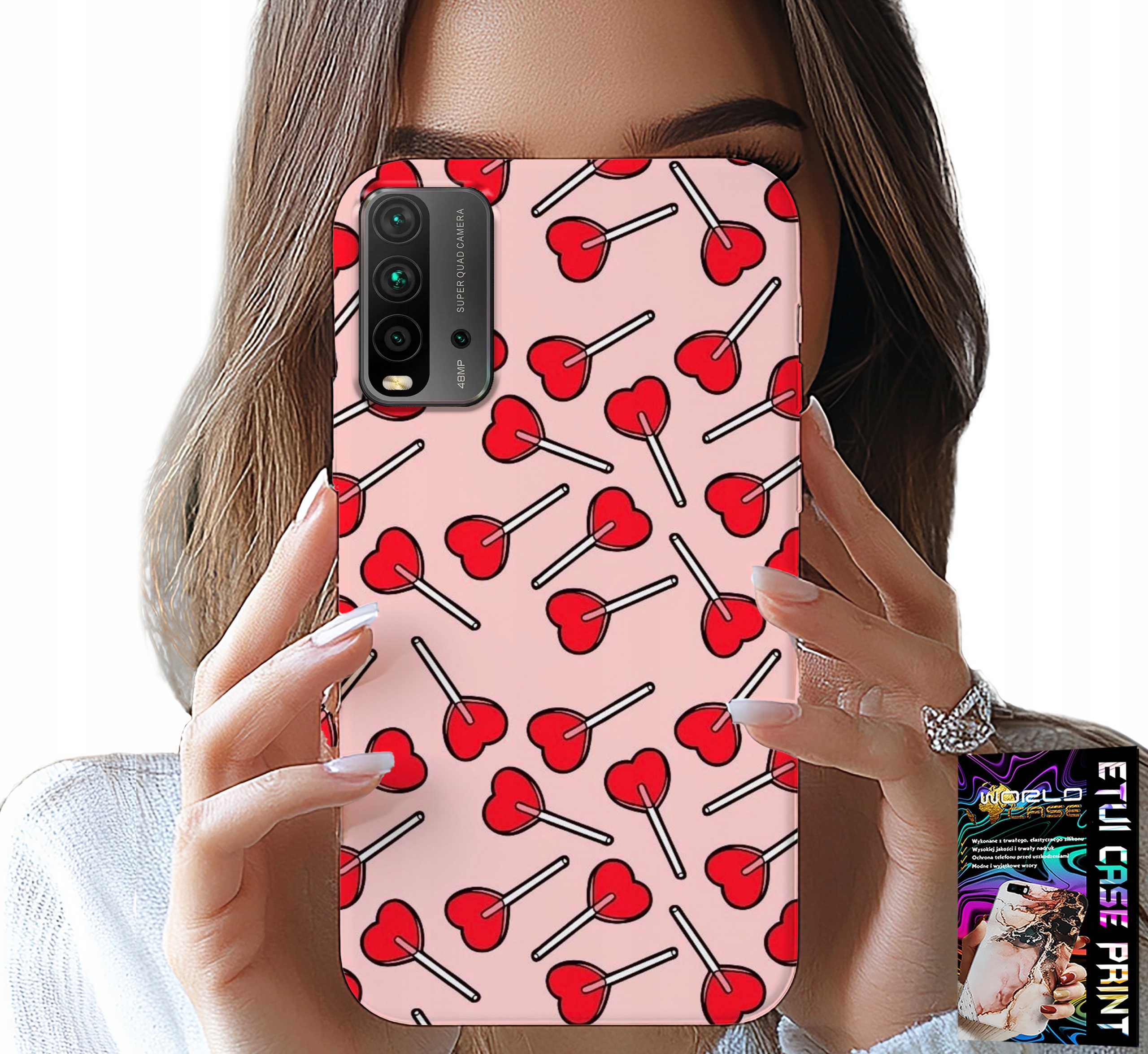 ETUI DO XIAOMI REDMI 9T - KOBIECE, MODNE WZORY LIZAKI W SERCA CASE