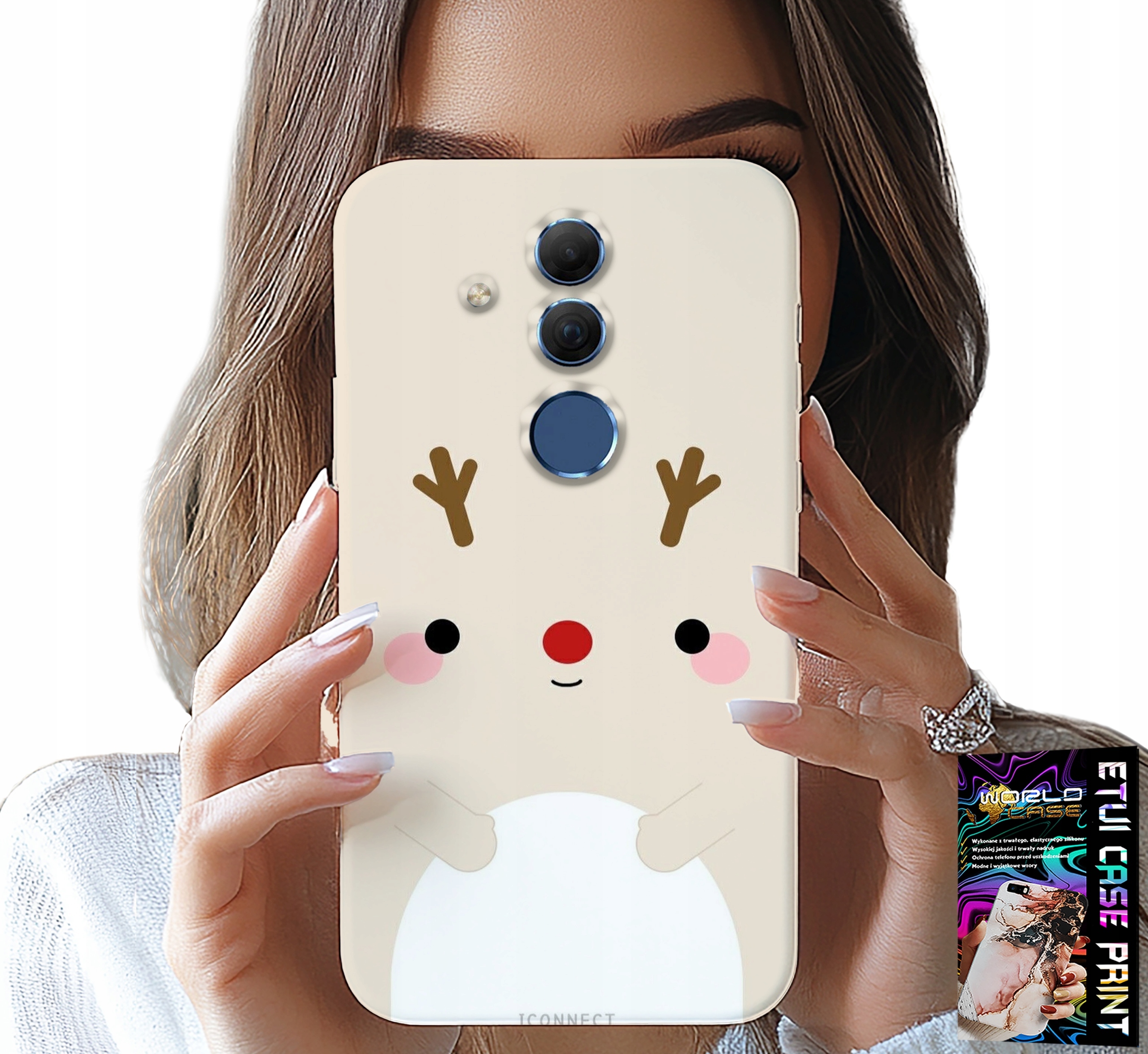 ETUI DO HUAWEI MATE 20 LITE - RENIFEREK, RENIFER, ŚWIĄTECZNE WZORY