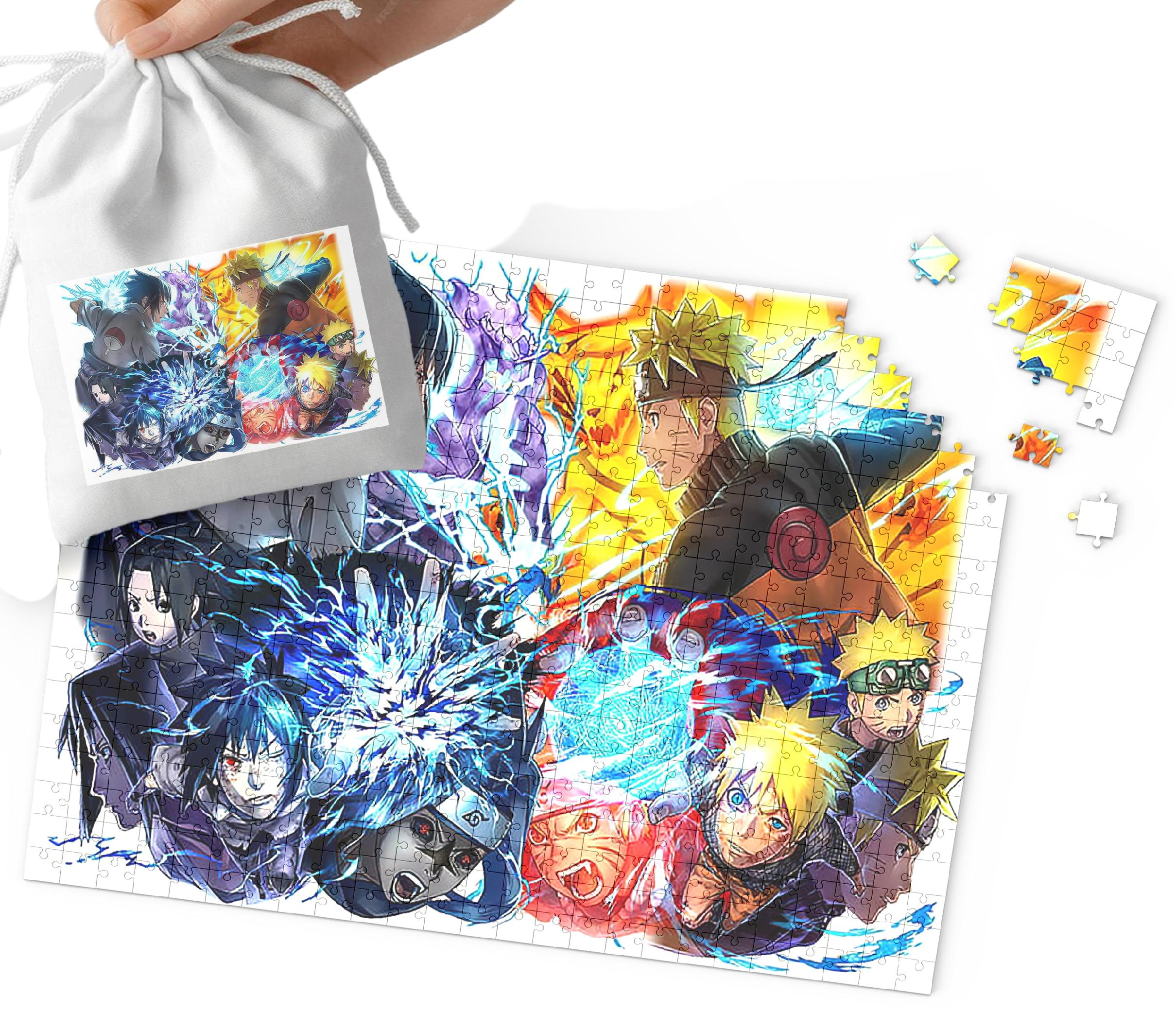 PUZZLE - NARUTO WZORY Z BAJEK I GIER PREZENT DLA DZIECI 120el +WORECZEK