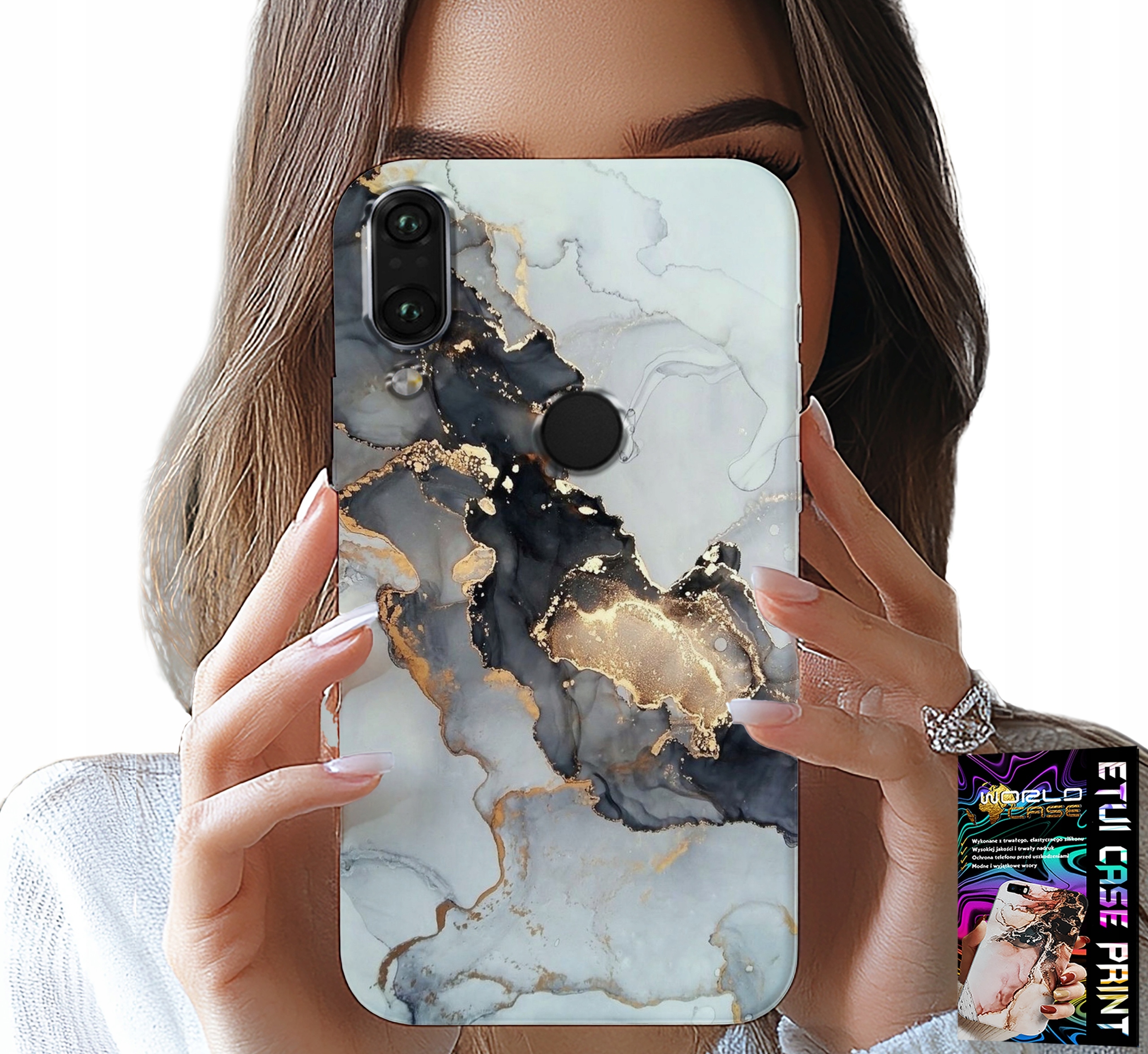 ETUI DO HUAWEI P SMART 2019 - ELEGANCKI MARMUREK MODNE KOBIECE WZORY