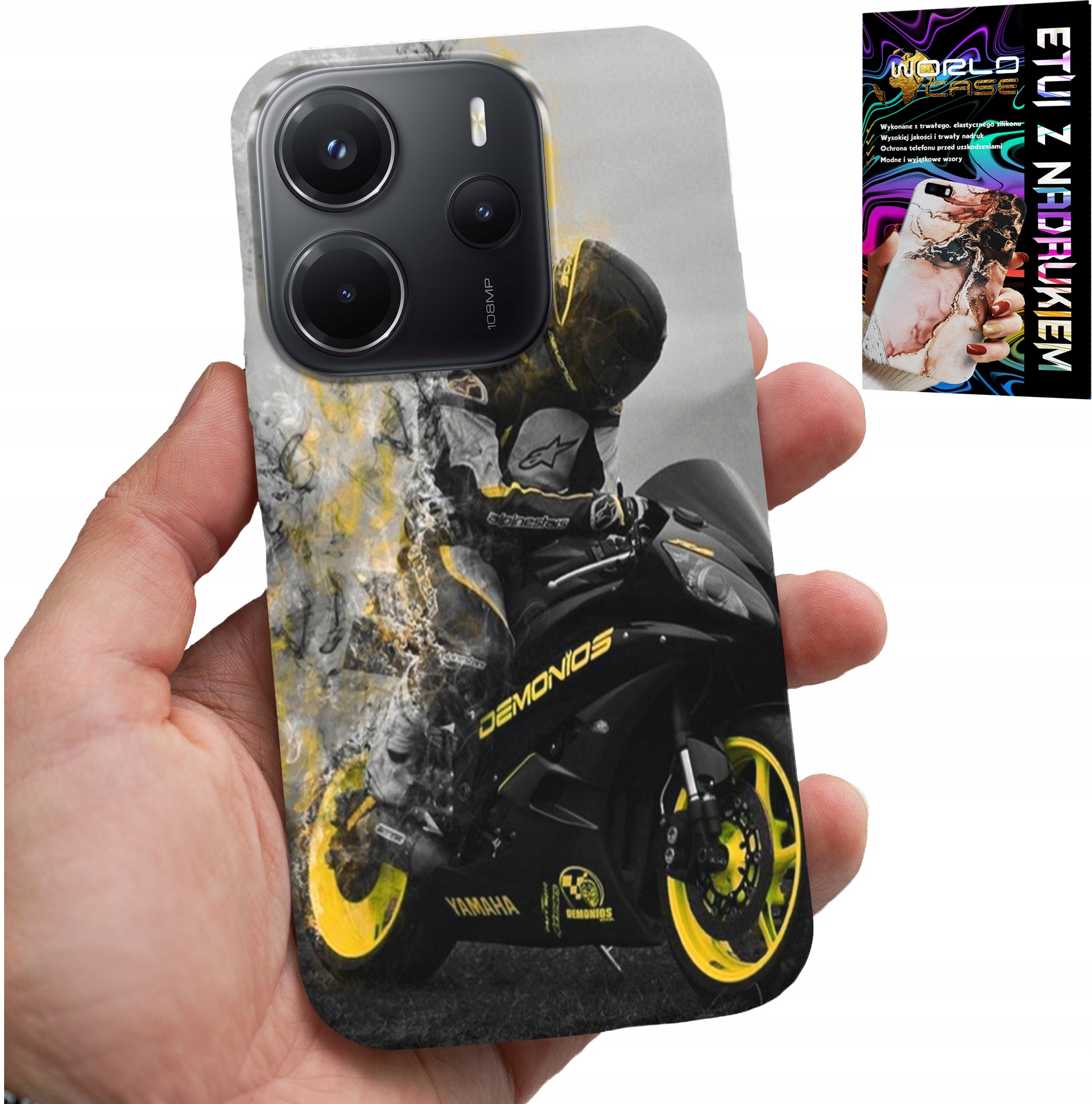 ETUI DO XIAOMI NOTE 14 4G - MOTOR MOTOCYKLE FAN WIELE WZORÓW PLECKÓW