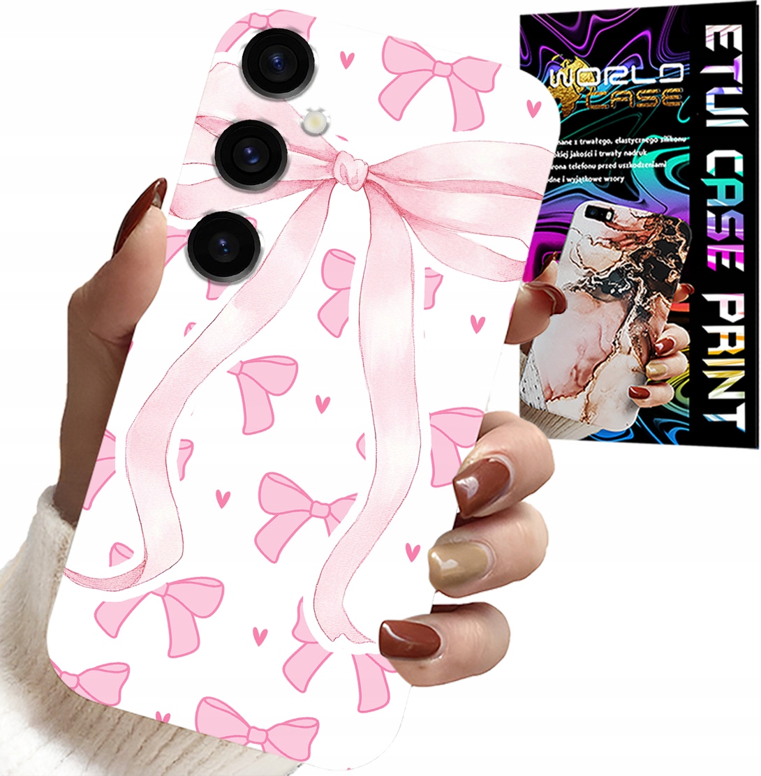 ETUI DO SAMSUNG GALAXY S23 FE - RÓŻOWE WSTAZKI WSTĄZKA MODNE WZORY CASE