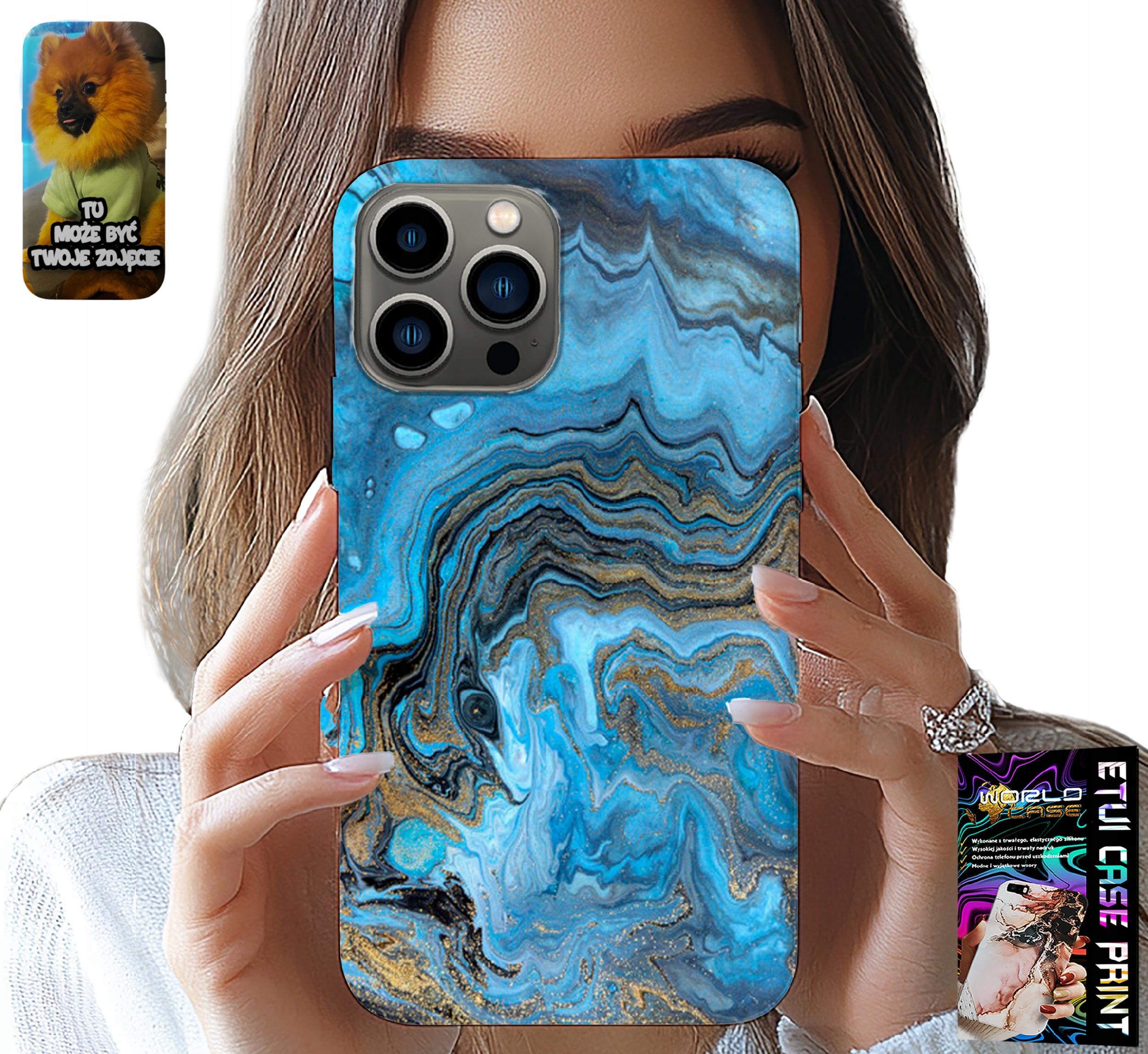 ETUI DO IPHONE 13 PRO - MARMURKOWE WZORY OBUDOWA CASE + FOLIA