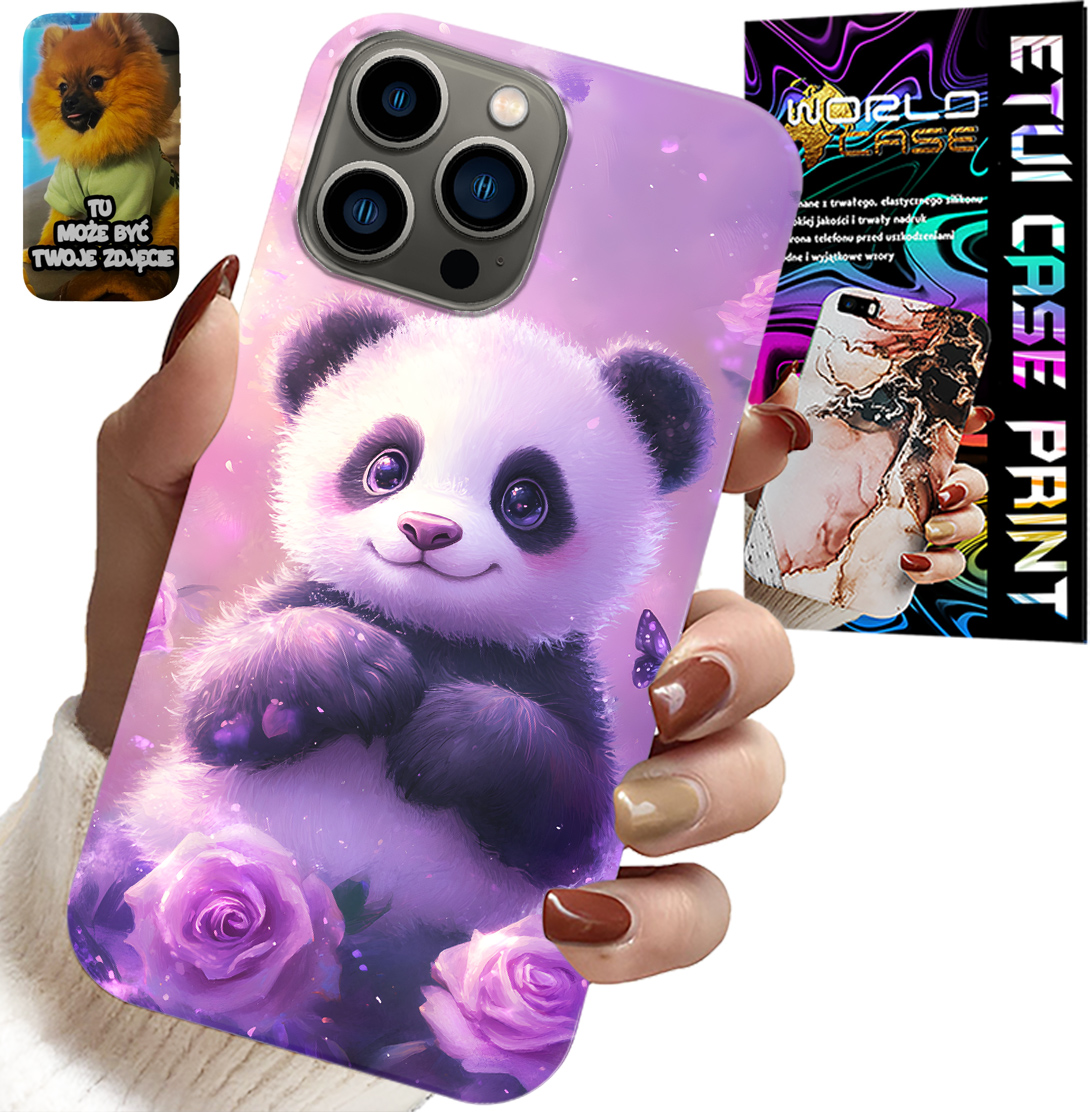 ETUI DO IPHONE 13 PRO - SŁODKA PANDA WZORY DLA DZIECI + SZKŁO