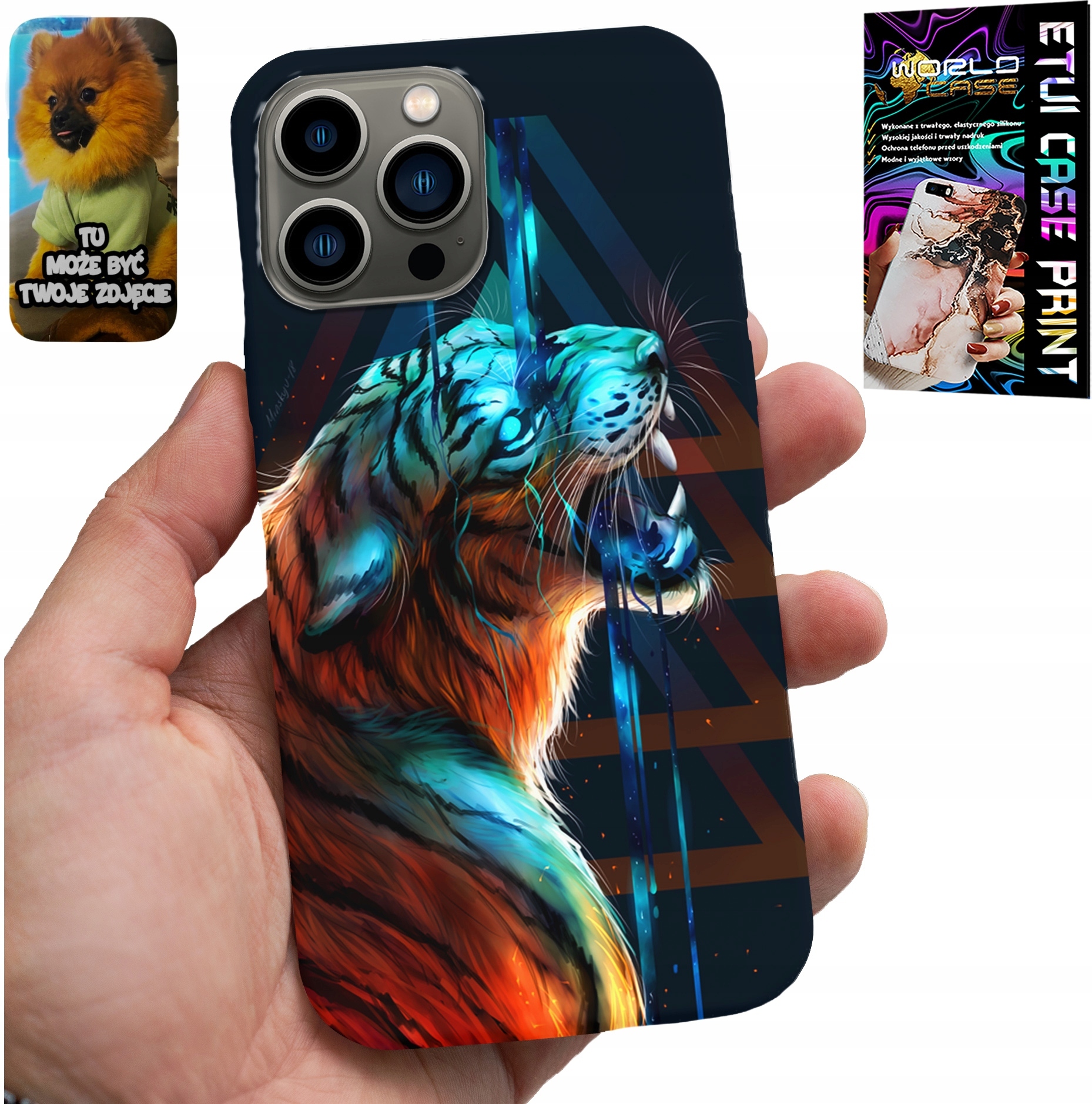 ETUI DO IPHONE 13 PRO - TYGRYS MĘSKIE WZORY NA OBUDOWĘ, CASE