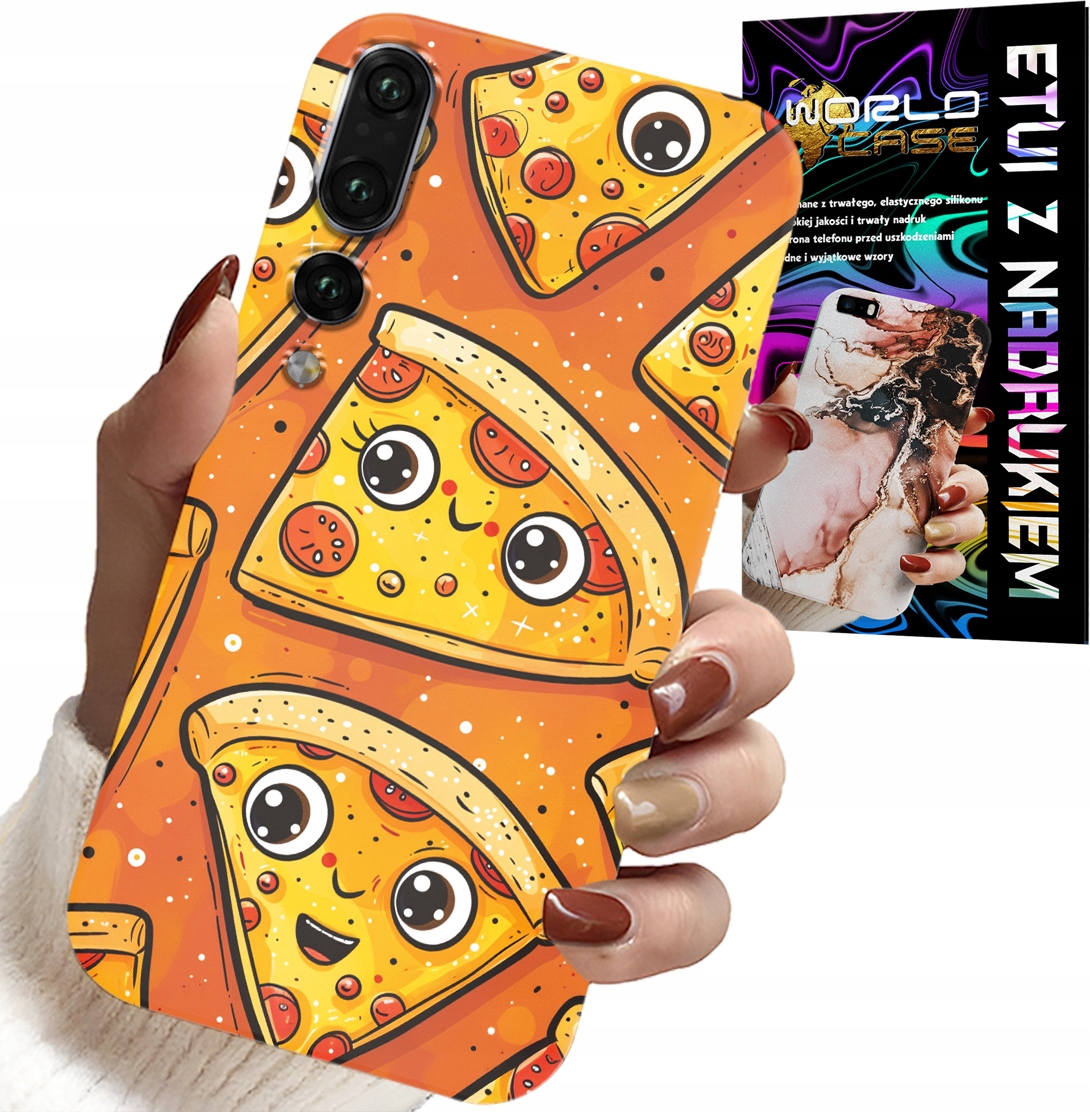 ETUI DO HUAWEI P20 PLUS - SŁODKIE UŚMIECHNIĘTE PIZZE CASE + FOLIA