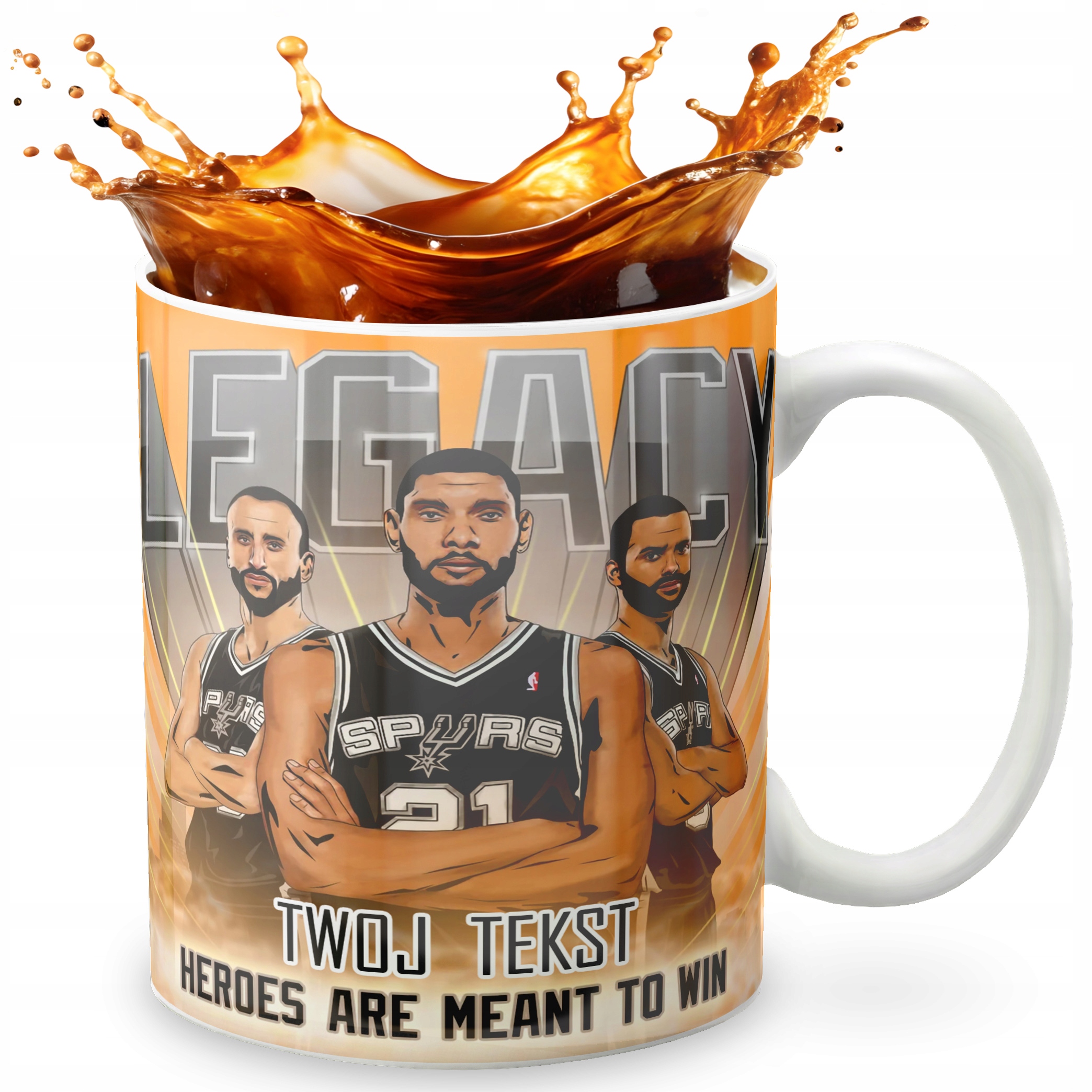 KUBEK 330ml GRAFIKA PREZENT ŚWIĘTA WZÓR - KOSZYKÓWKA SPORT + IMIĘ