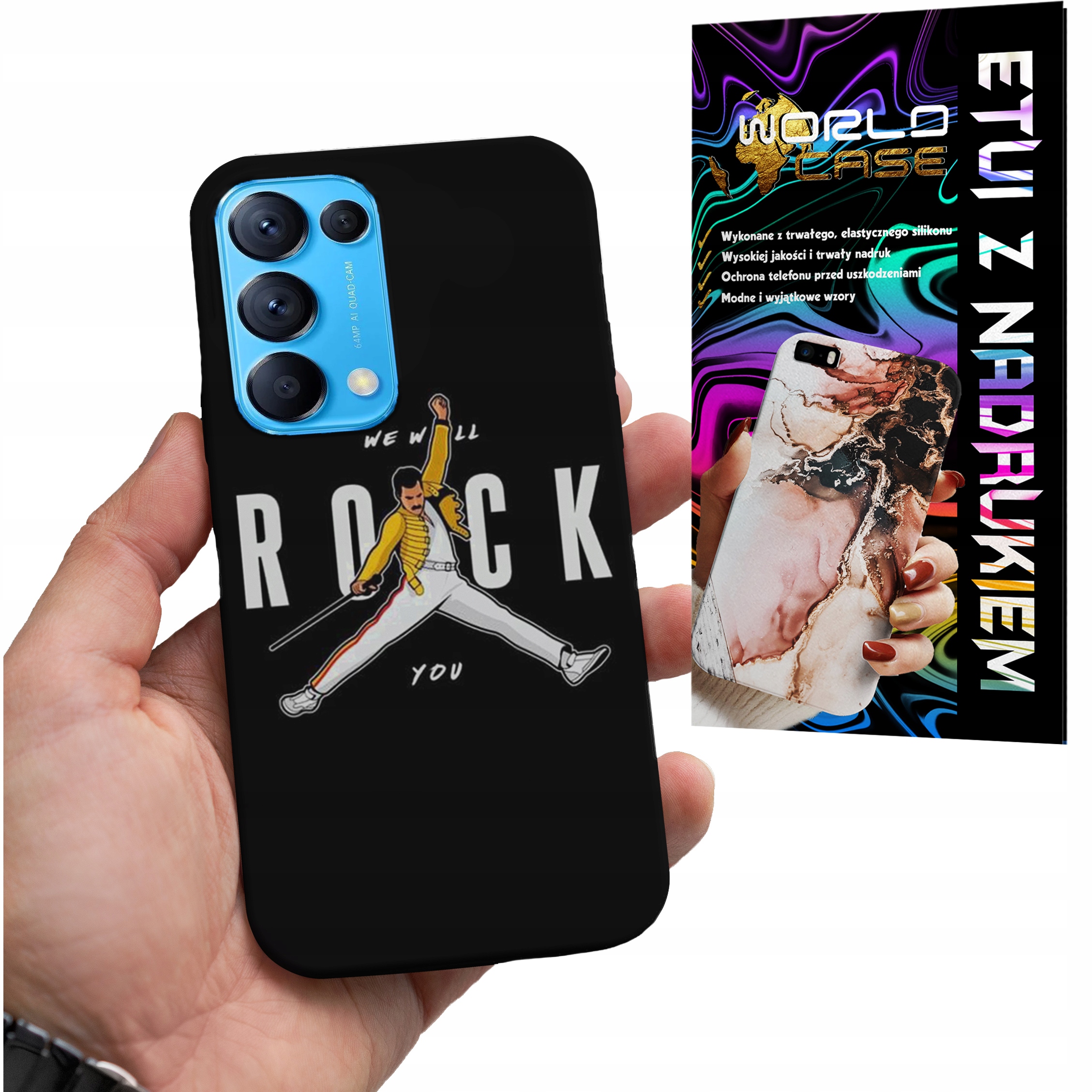 ETUI CASE DO OPPO RENO 5 4G 5G - ROCK KAPELE WZORY FAN POKROWEIC PLECKI