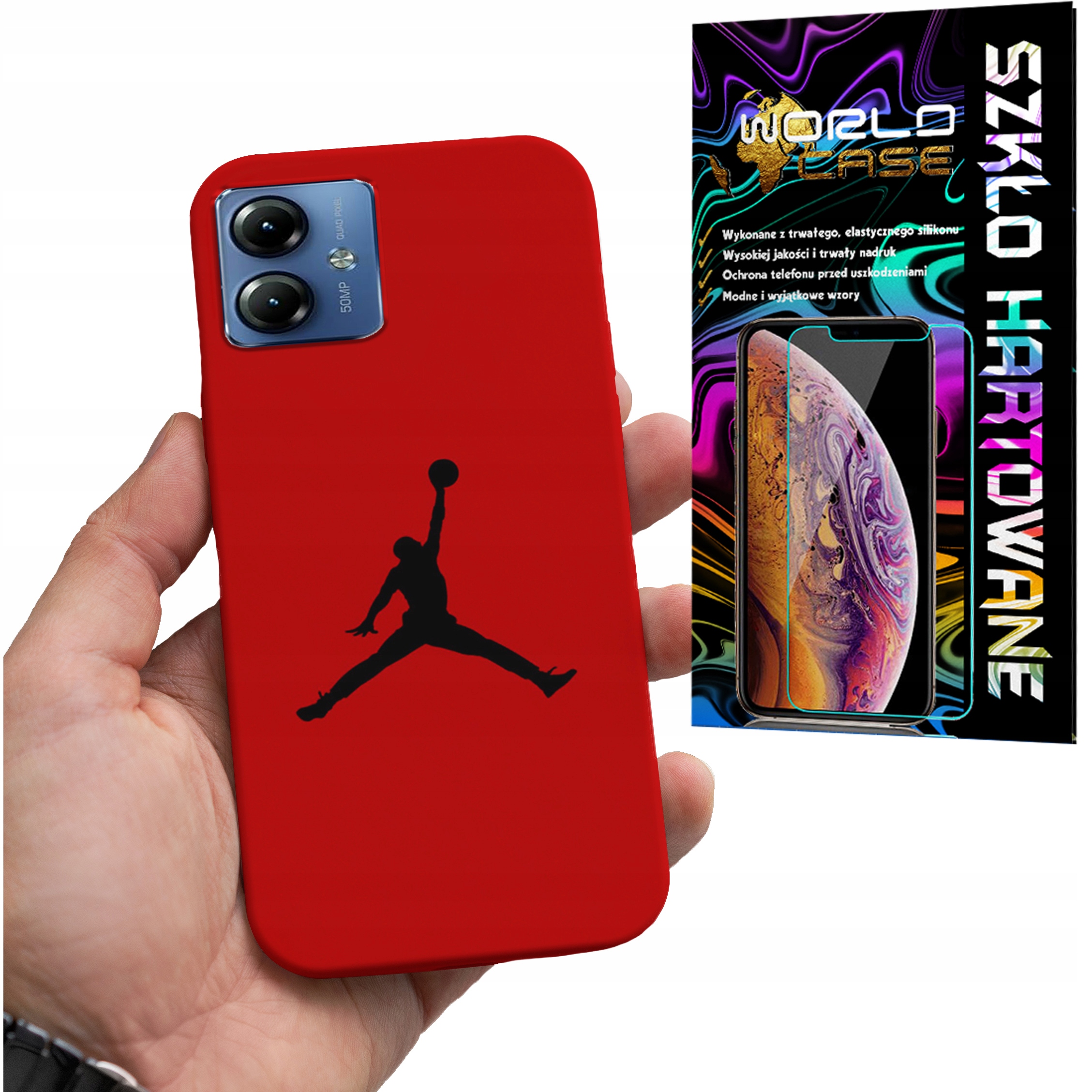 ETUI DO MOTOROLA MOTO G14 - KOSZYKÓWKA WZORY DLA FANÓW NBA + SZKŁO