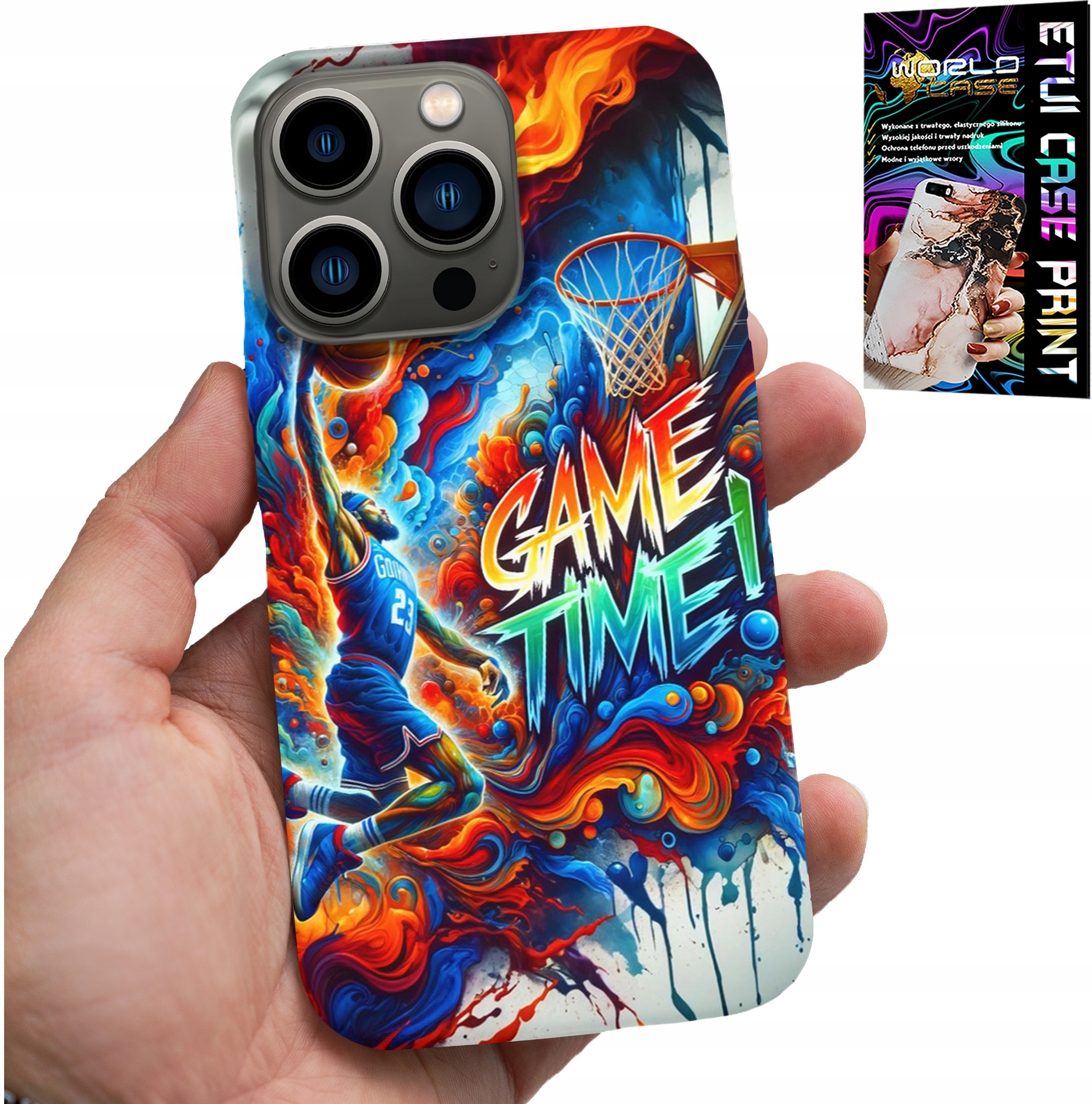 ETUI DO IPHONE 14 PRO - KOSZYKÓWKA NBA GAME TIME, CASE + SZKŁO