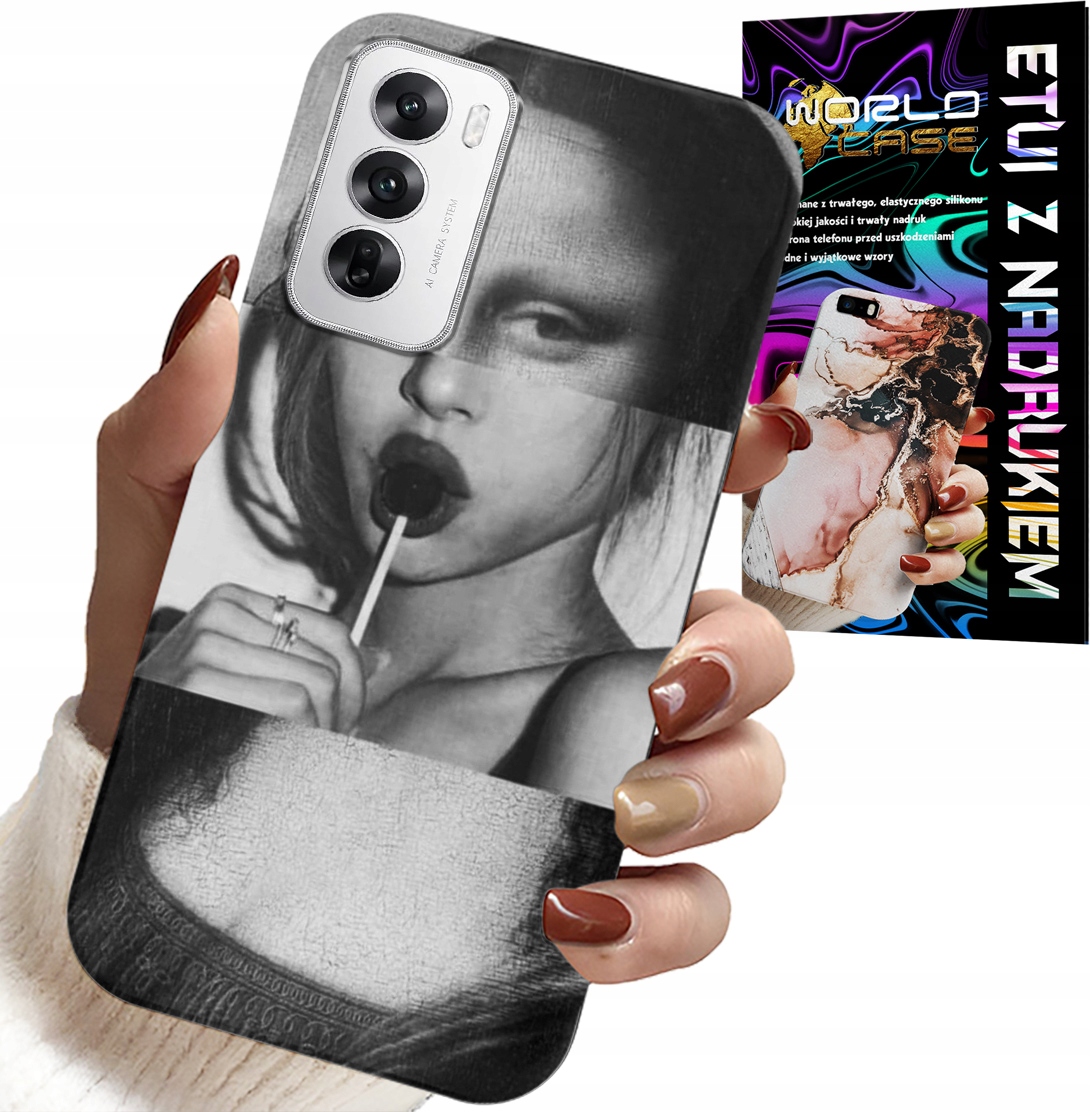 ETUI DO OPPO RENO12 5G - MONA LISA Z LIZAKIEM MODNE WZORY CASE