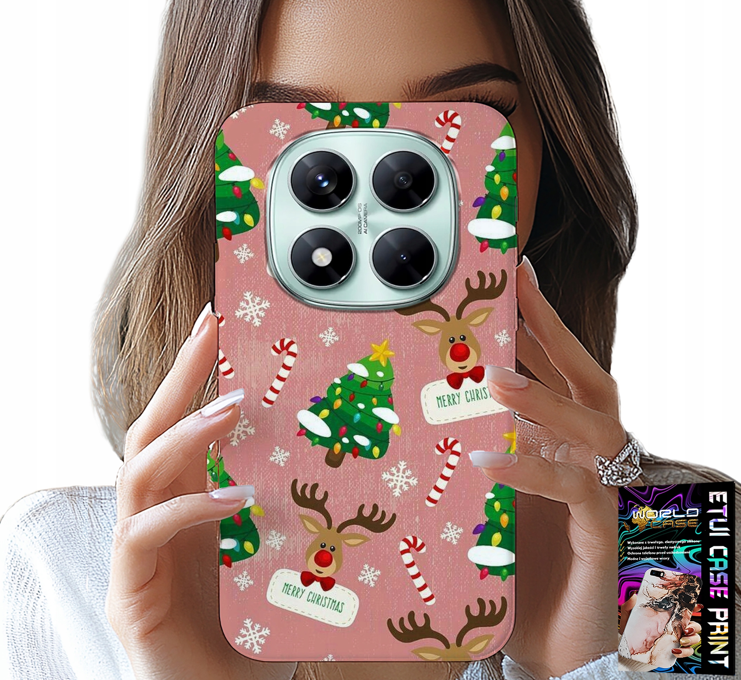 ETUI DO XIAOMI NOTE 14 PRO+ 5G - ŚWIĄTECZNE RENIFERY CHOINKI LASKA WZORY