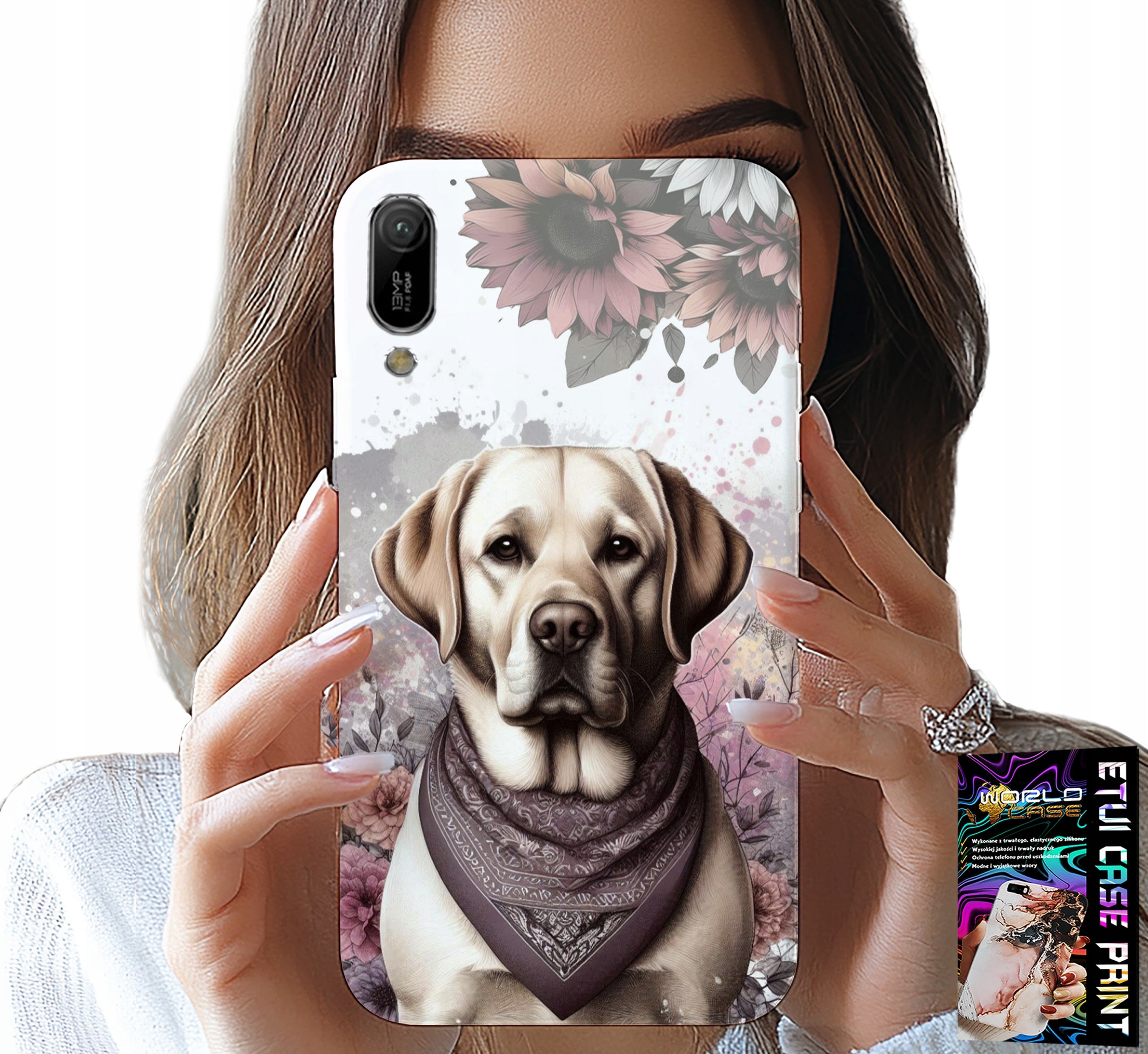 ETUI DO HUAWEI Y6 2019 - PIESEK PIESKI HUSKY PSIE WZORY + SZKŁO