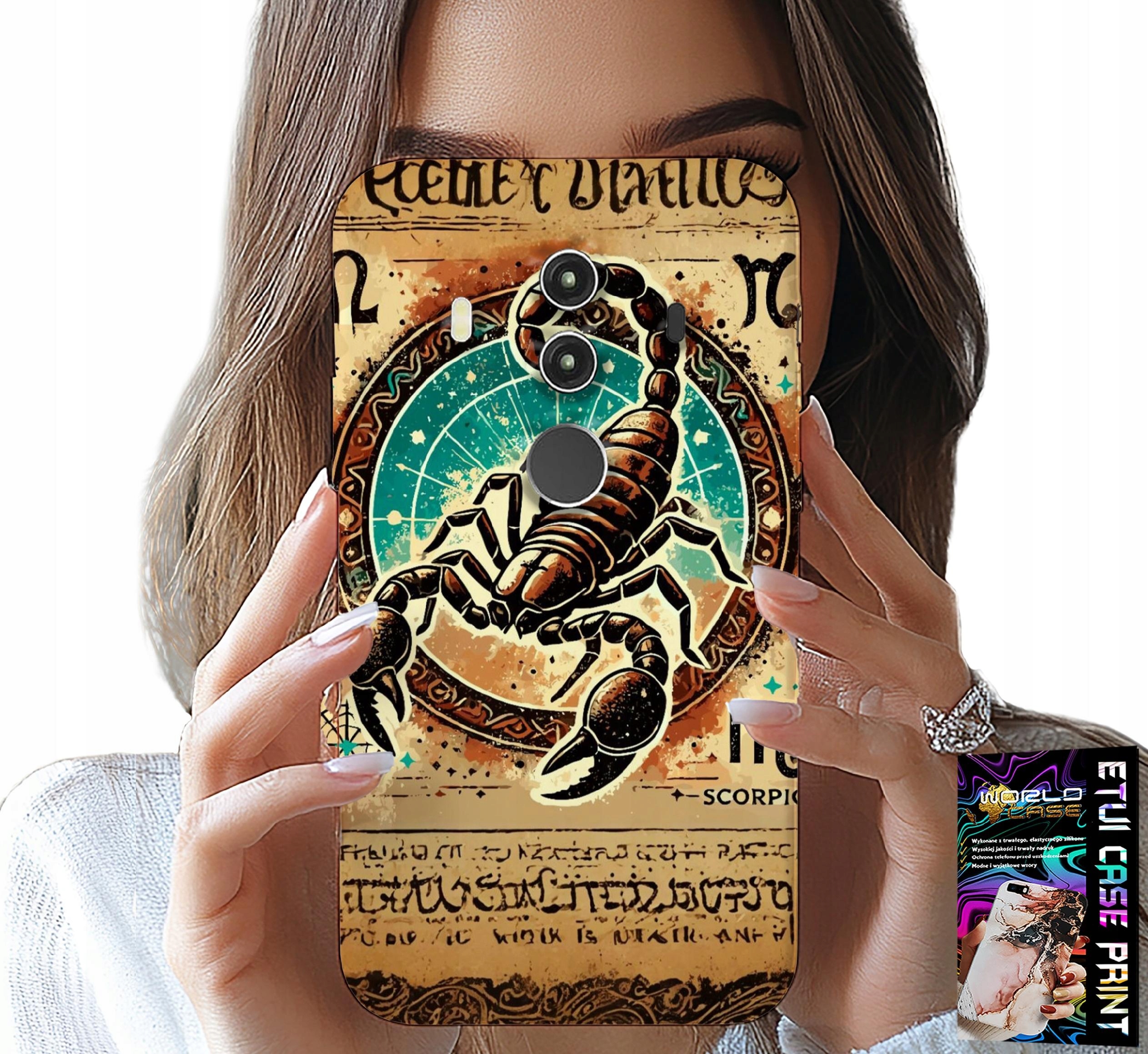 ETUI DO HUAWEI MATE 10 PRO - SKORPION ZNAK ZODIAKU ASTRONOMIA + FOLIA