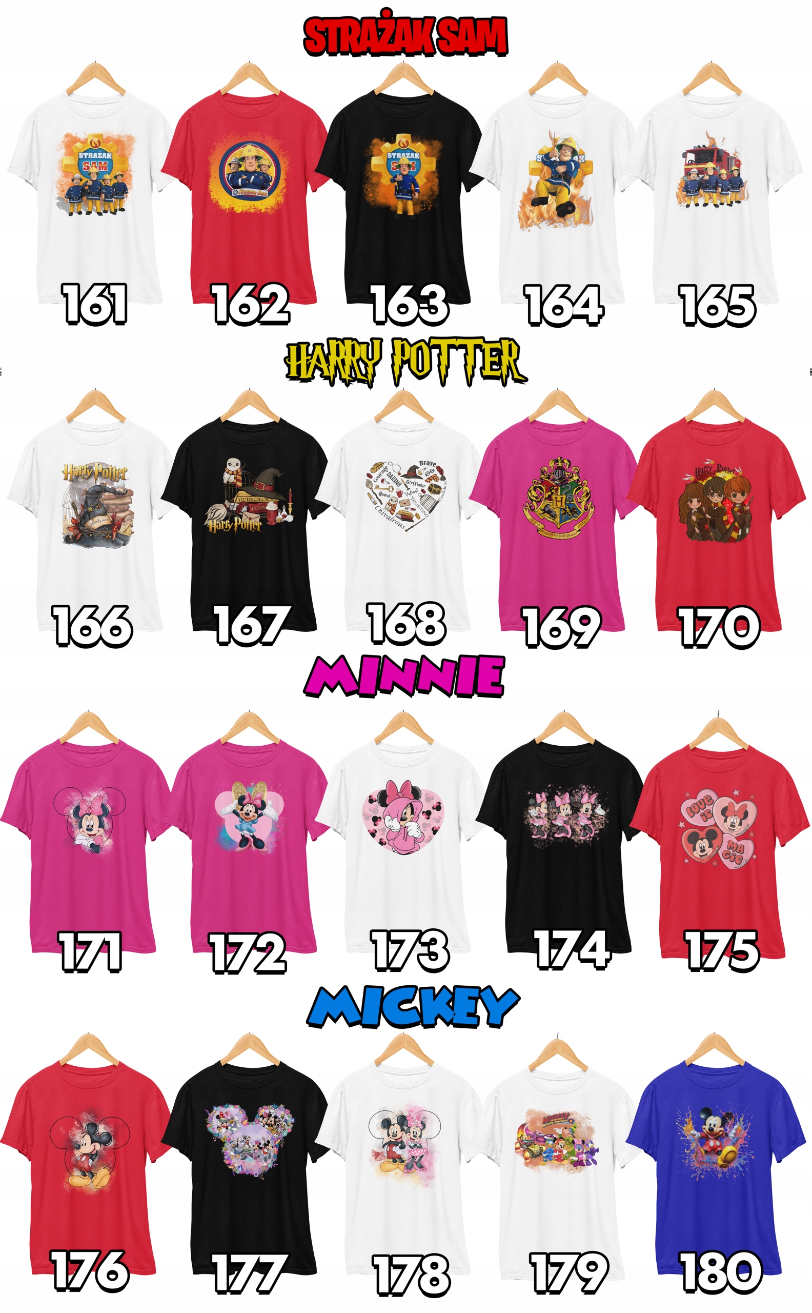 KOSZULKA DZIECIĘCA T-SHIRT Z NADRUKIEM - KSIĘŻCZNIKI DISNEYA - M 134-140