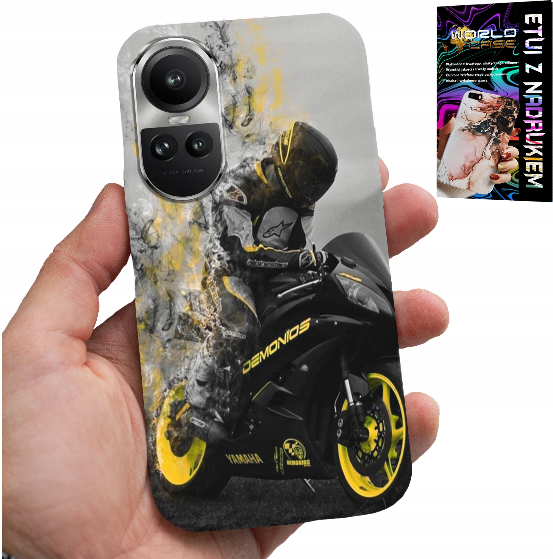 ETUI DO OPPO RENO10 PRO 5G - MOTOR MOTOCYKLE FAN WIELE WZORÓW PLECKÓW