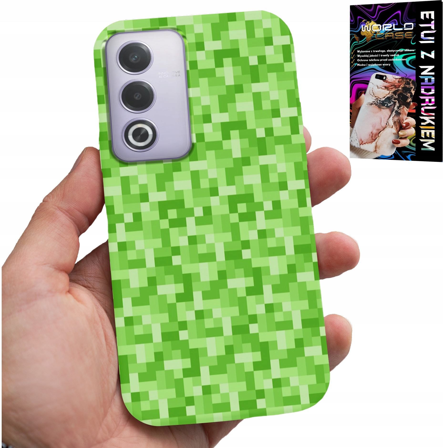 ETUI DO OPPO A80 5G - WZORY Z GIER Z GRY PIKSEL PIKSELE PLECKI