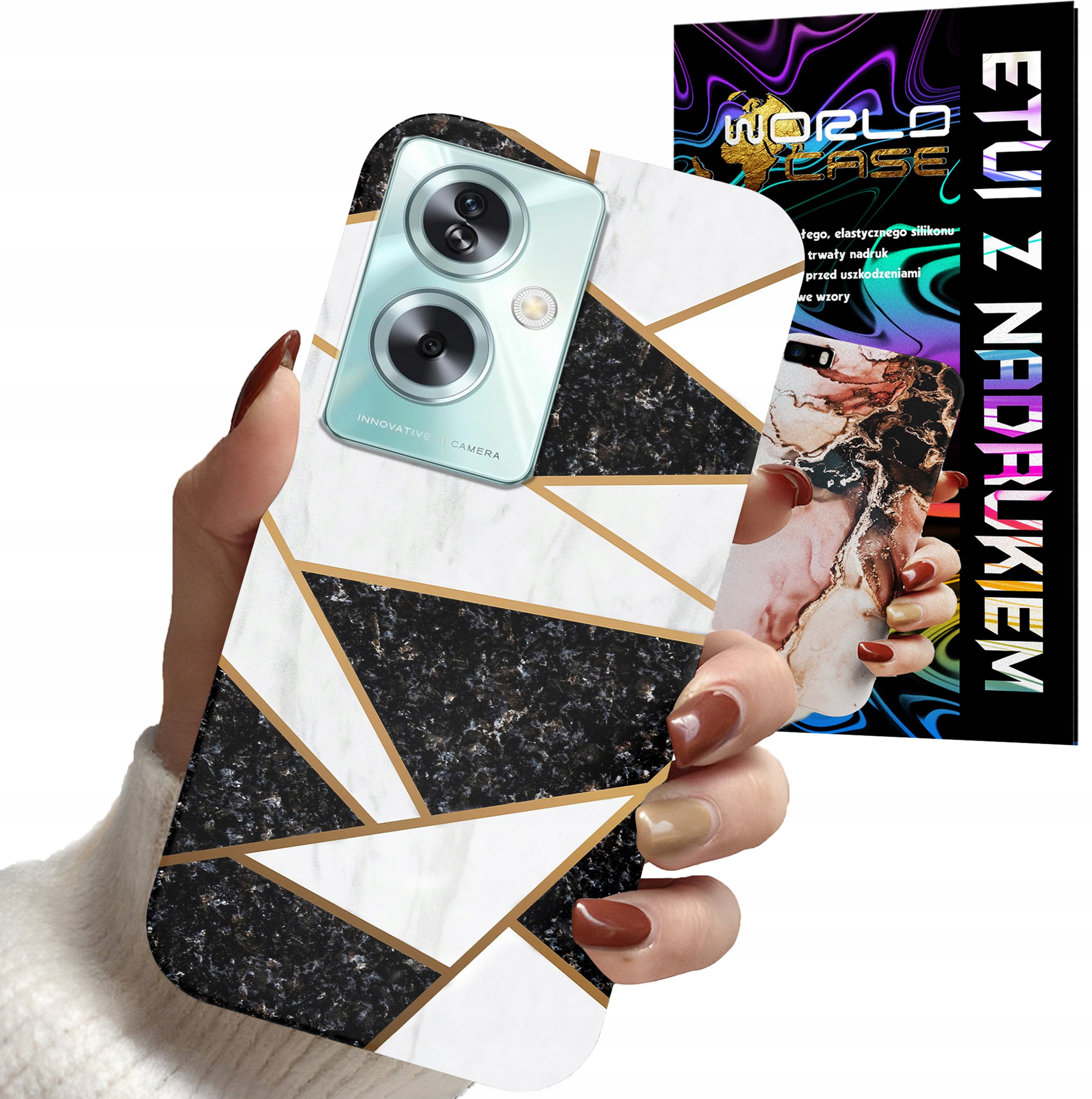 ETUI CASE DO OPPO A79 5G - MARMUREK GEOMETRIA WZORY DLA KOBIET