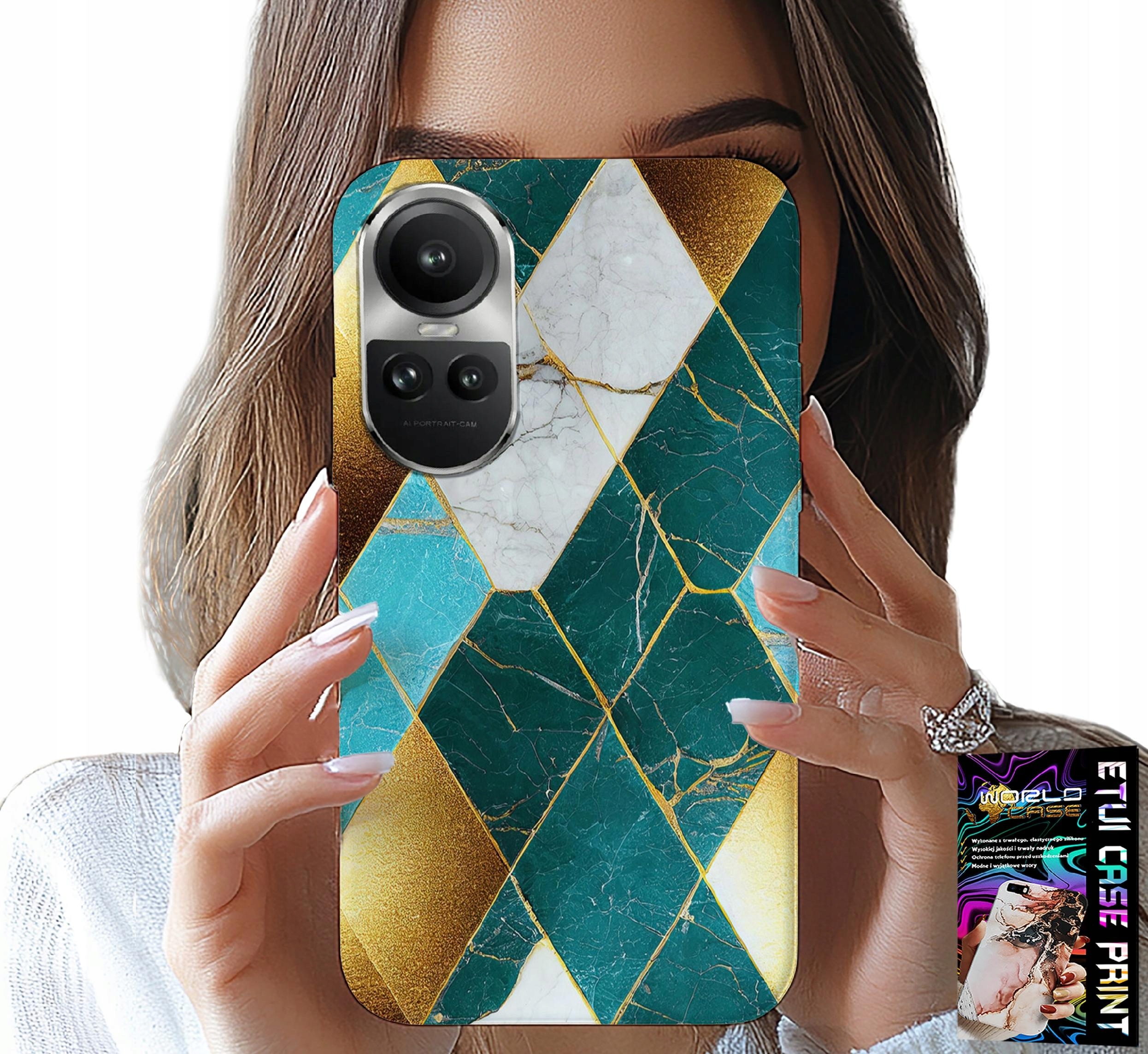 ETUI DO OPPO RENO10 PRO 5G - ELEGANCKIE MODNE WZORY CASE + FOLIA