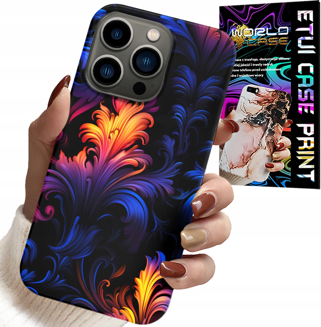 ETUI DO IPHONE 15 PRO - ABSTRAKCYJNE KOLOROWE WZORY + FOLIA