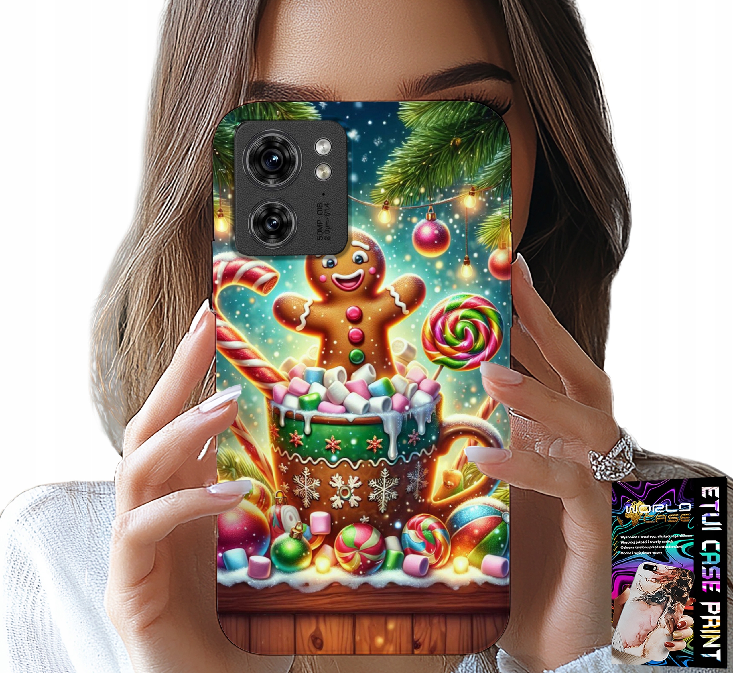 ETUI DO MOTOROLA EDGE 40 - PIERNIK PIERNIKI ŚWIĄTECZNE WZORY +FOLIA