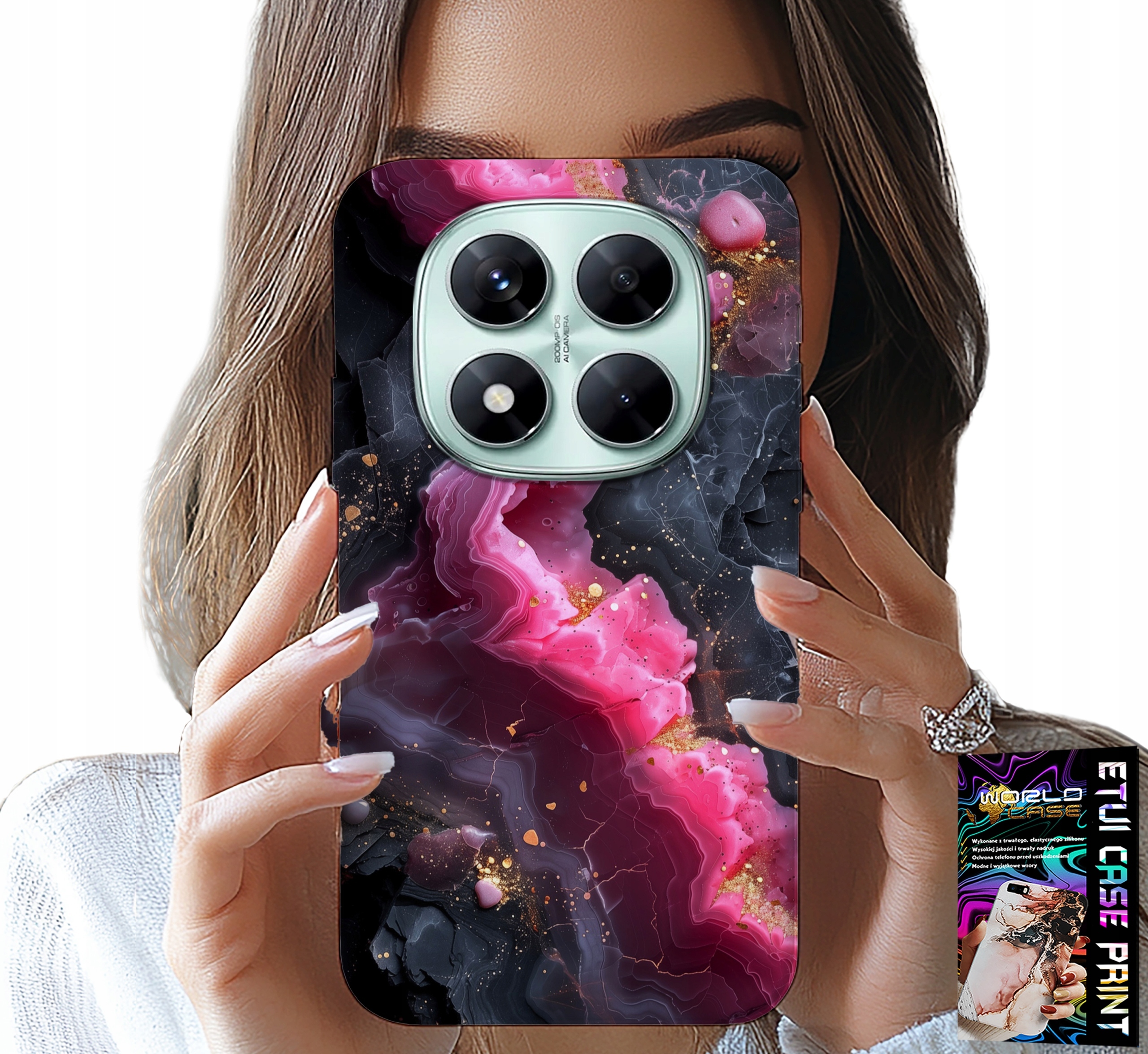 ETUI DO XIAOMI NOTE 14 PRO+ 5G - RÓŻOWY MARMUREK PLECKI, MODNE WZORY