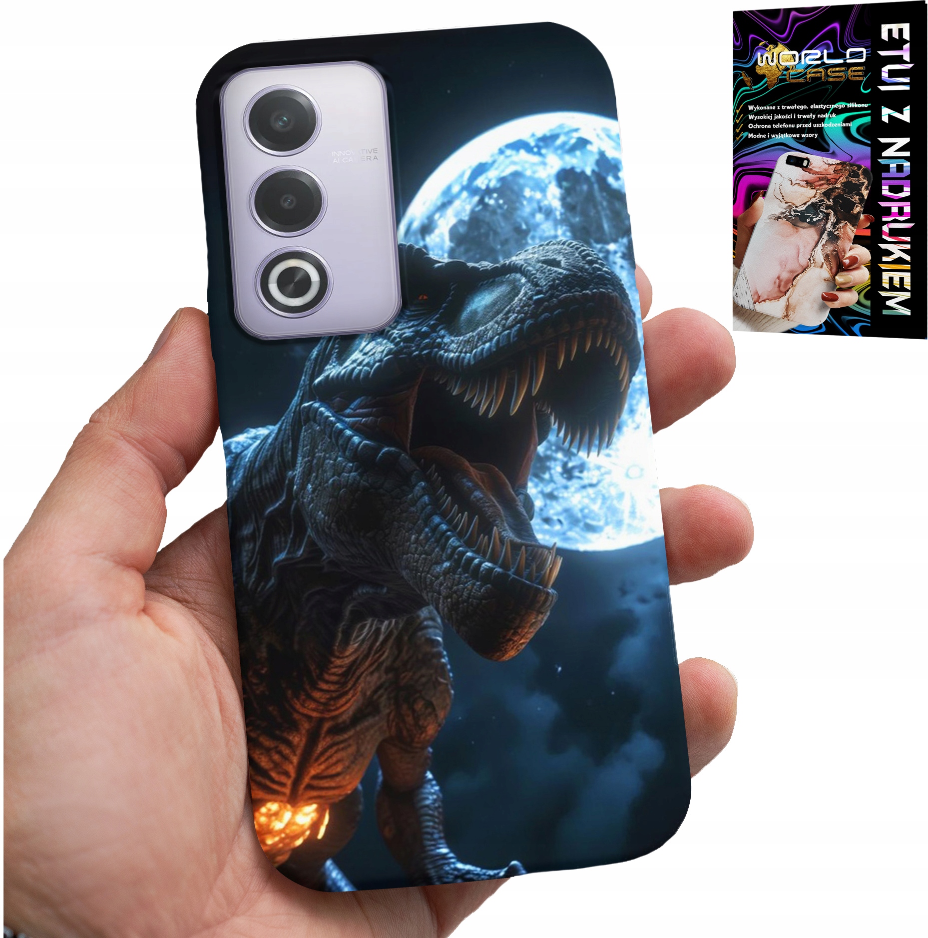 ETUI DO OPPO A80 5G - DINO DINOZAUR TYRANOZAUR POKROWIEC CASE