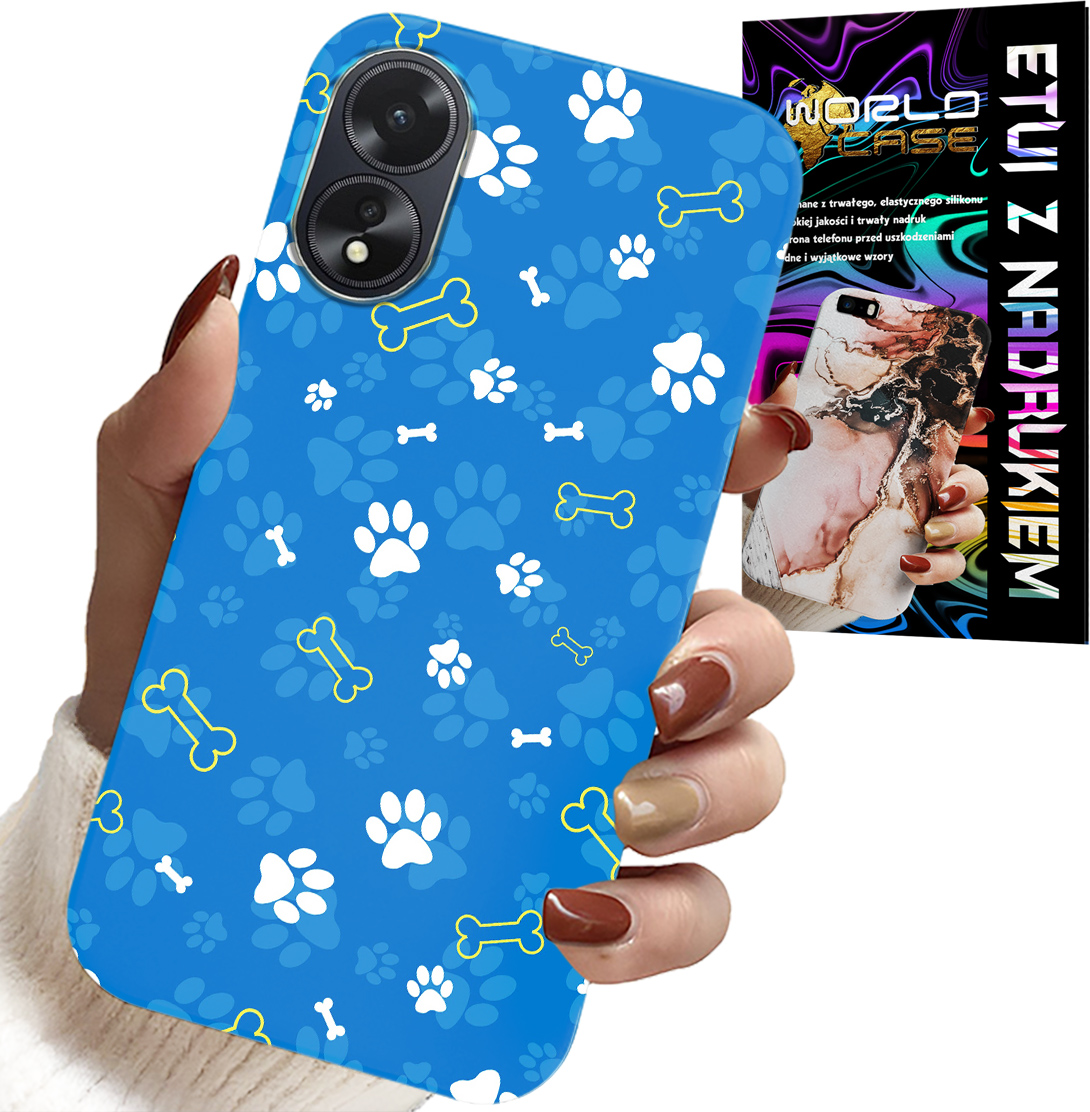 ETUI DO OPPO A78 5G / A58 5G - ŁAPKI KOŚCI PIES PATROL WZORY DLA DZIECI