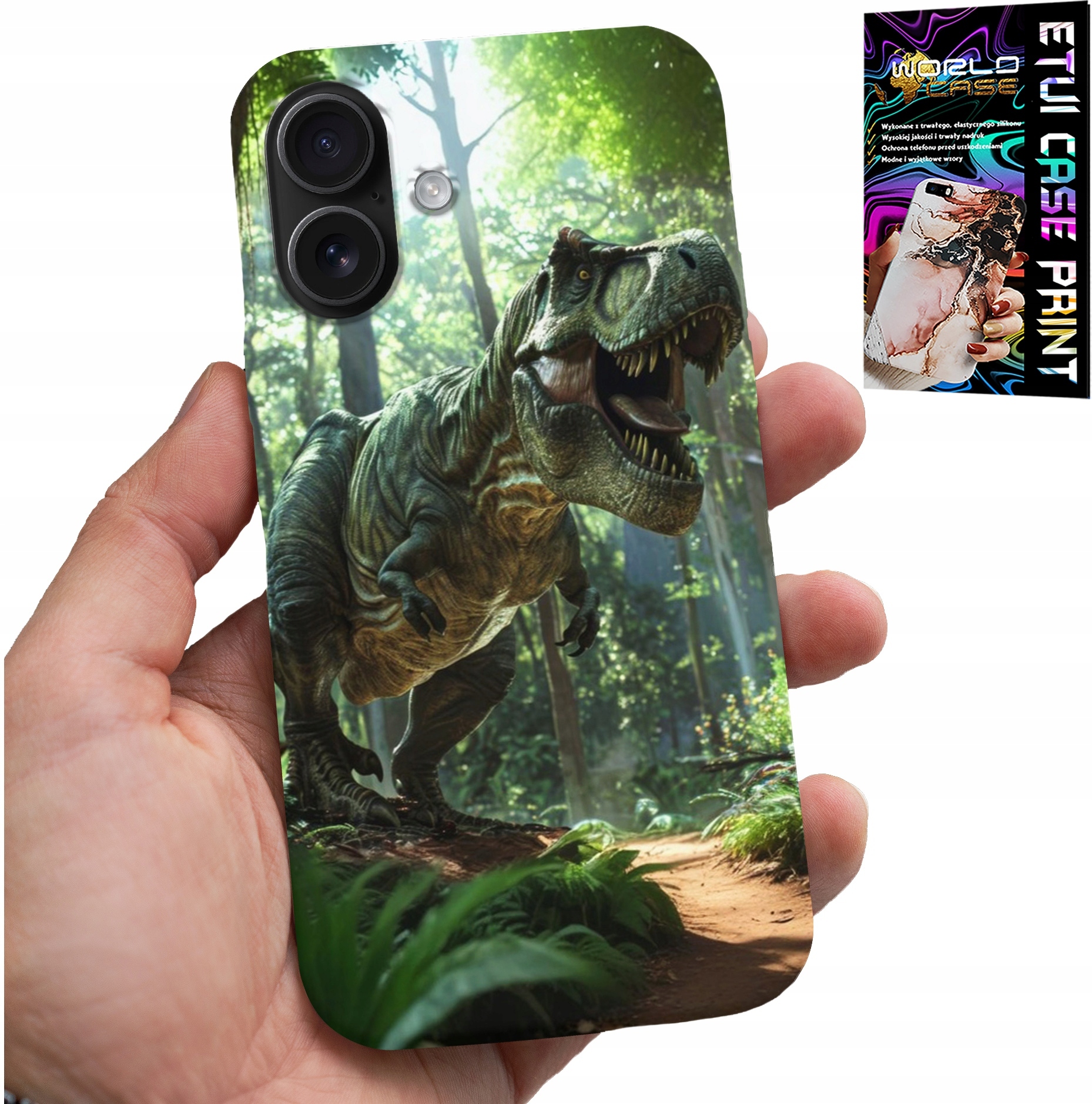 ETUI DO IPHONE 16 - DINO DINOZAUR TYRANOZAUR CASE + SZKŁO