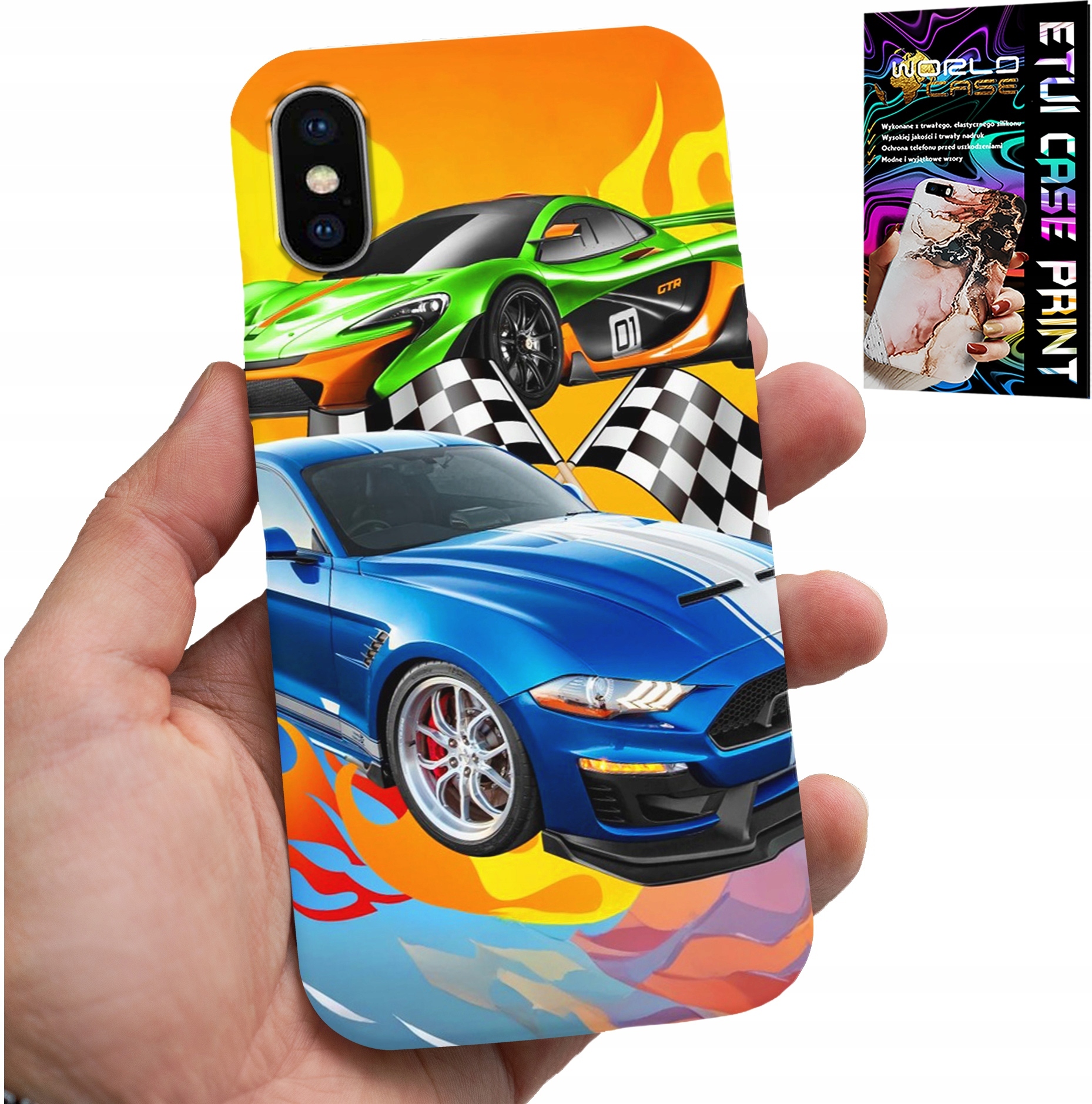 ETUI DO IPHONE XS MAX - DLA DZIECI, SAMOCHODY WYŚCIGOWE WYŚCIGI