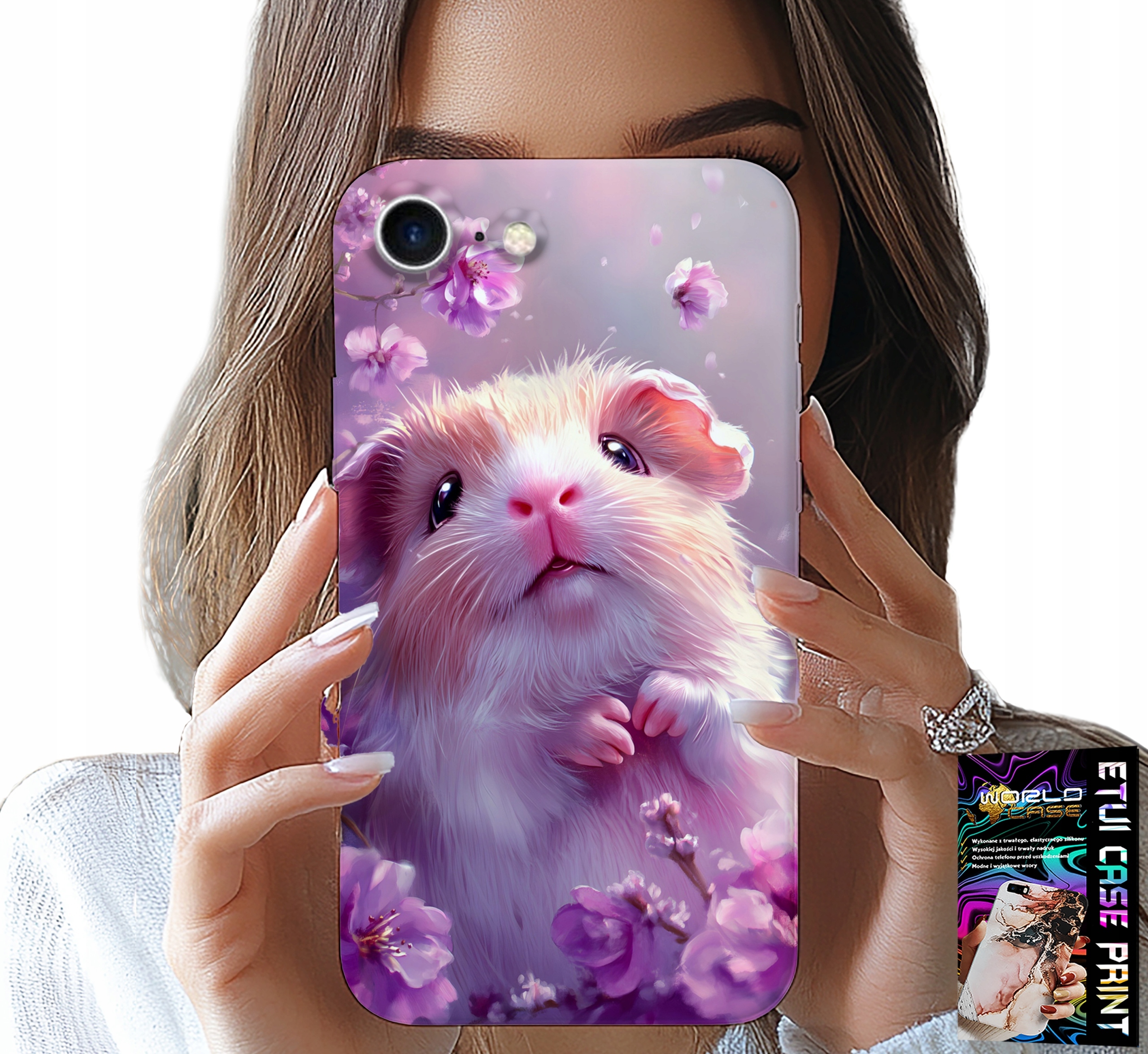 ETUI DO IPHONE SE / SE2 - SŁODKI CHOMIK, GRYZONIE WZORY DLA DZIECI