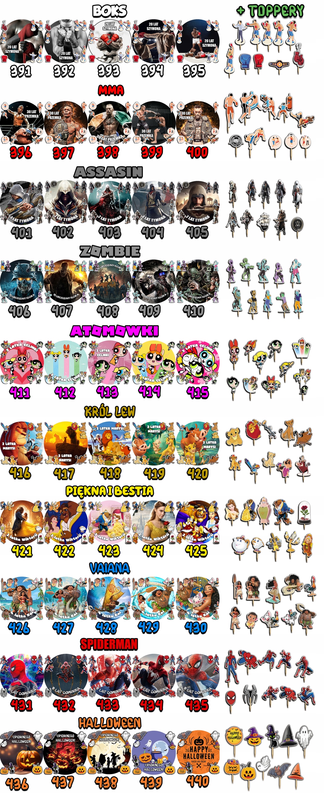 ZESTAW OPŁATEK NA TORT 20CM + TOPPERY PAPIEROWE - PIDŻAMERSI 15CM 18CM