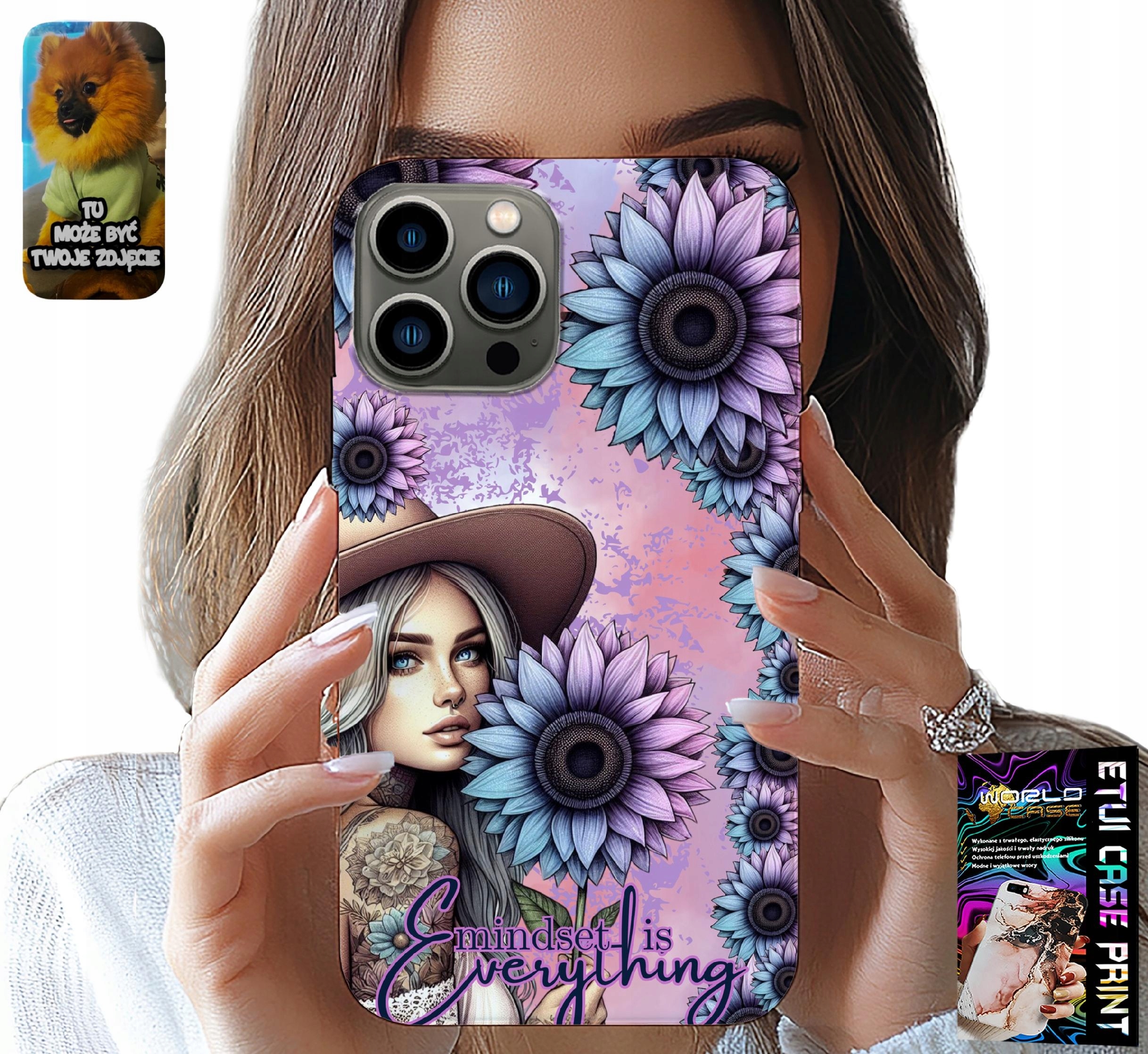 ETUI DO IPHONE 13 PRO - KOBIETA W SŁONECZNIKACH, KOBIECE WZORY