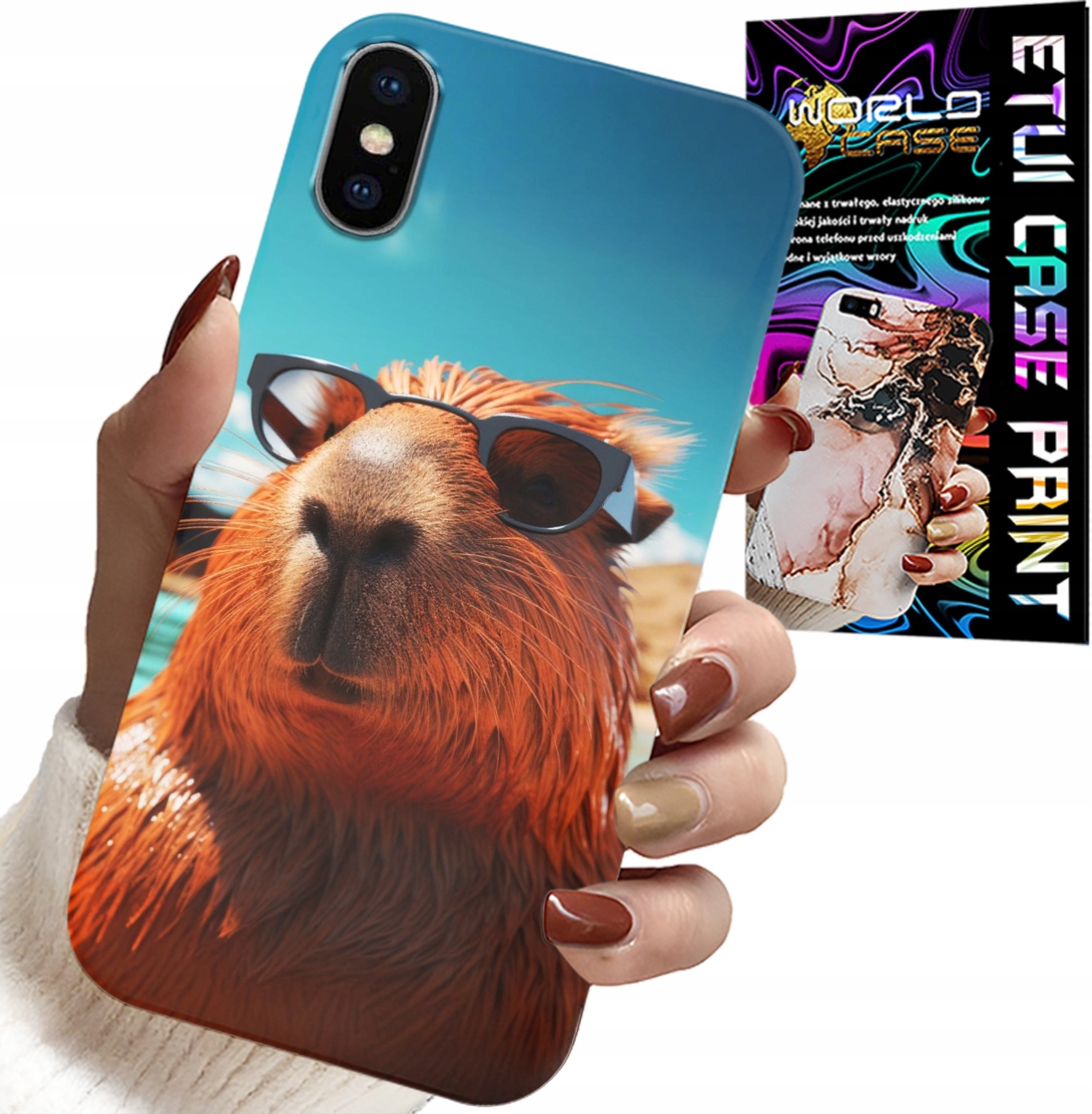 ETUI DO IPHONE XS MAX - SŁODKA KAPIBARA, CAPIBARA CASE + SZKŁO