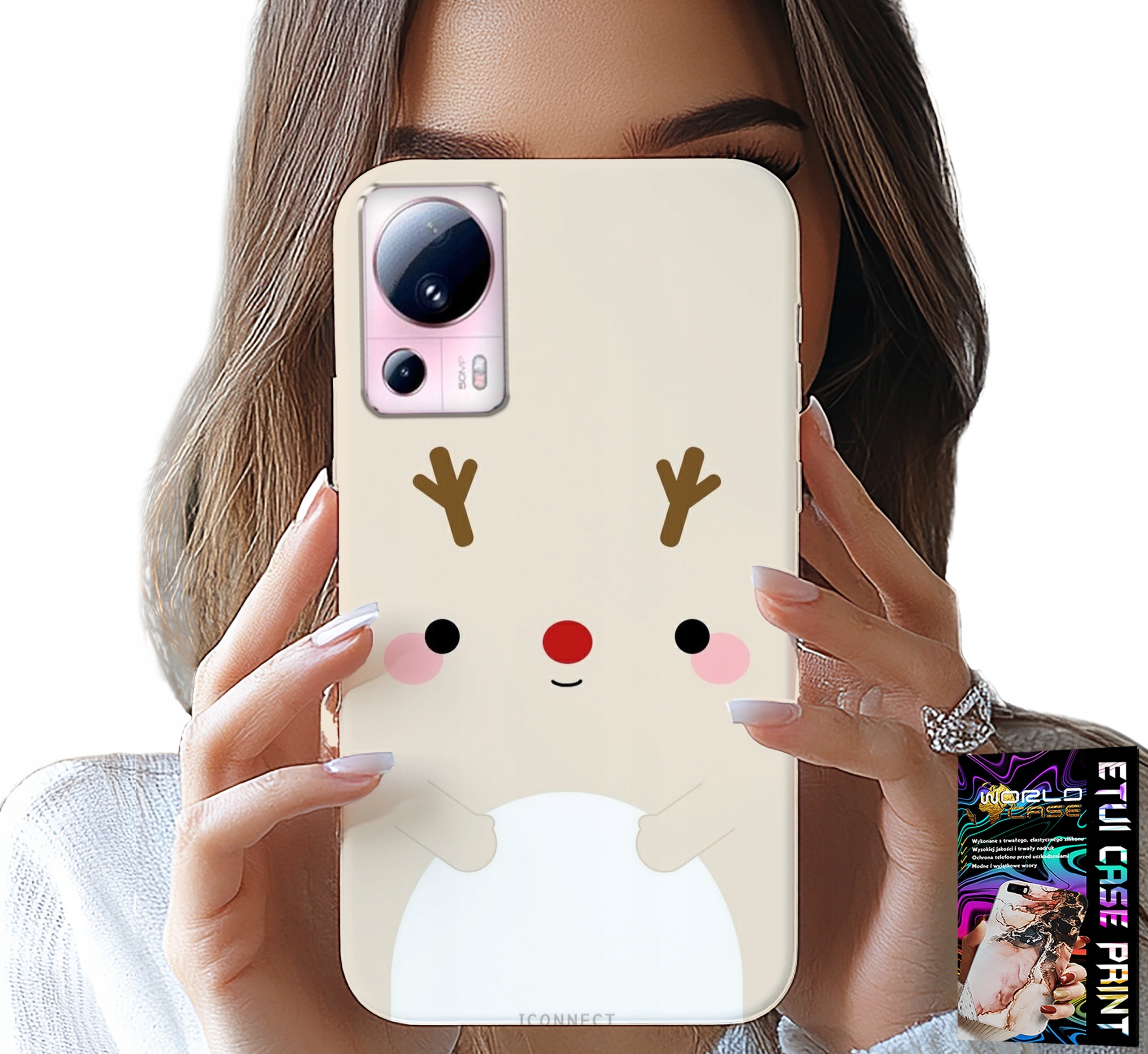 ETUI DO XIAOMI 13 LITE - RENIFEREK, RENIFER, ŚWIĄTECZNE WZORY